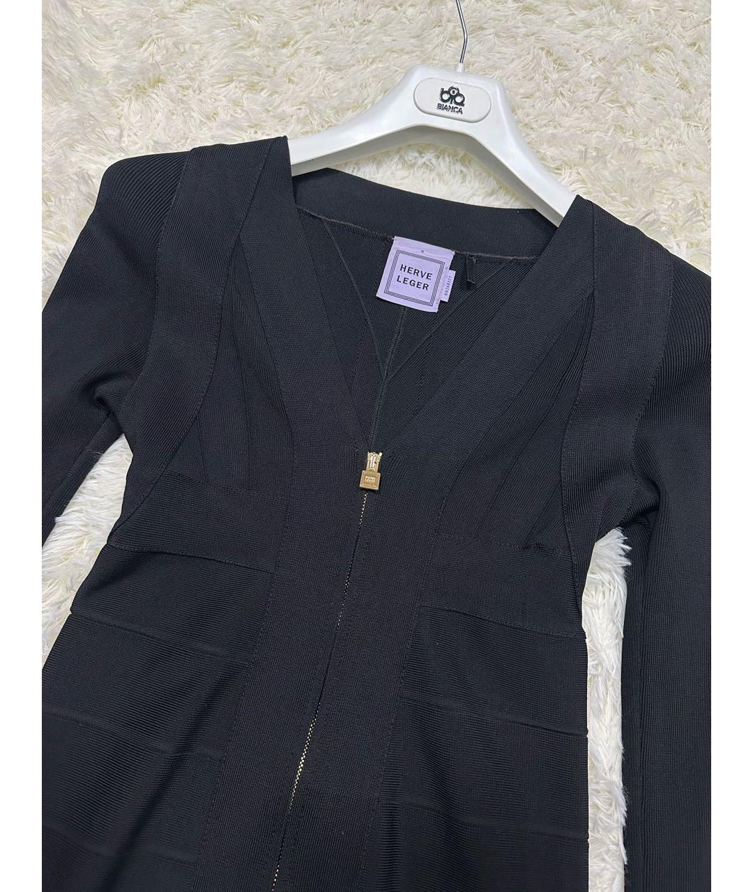 HERVE LEGER Черный вискозный кардиган, фото 2