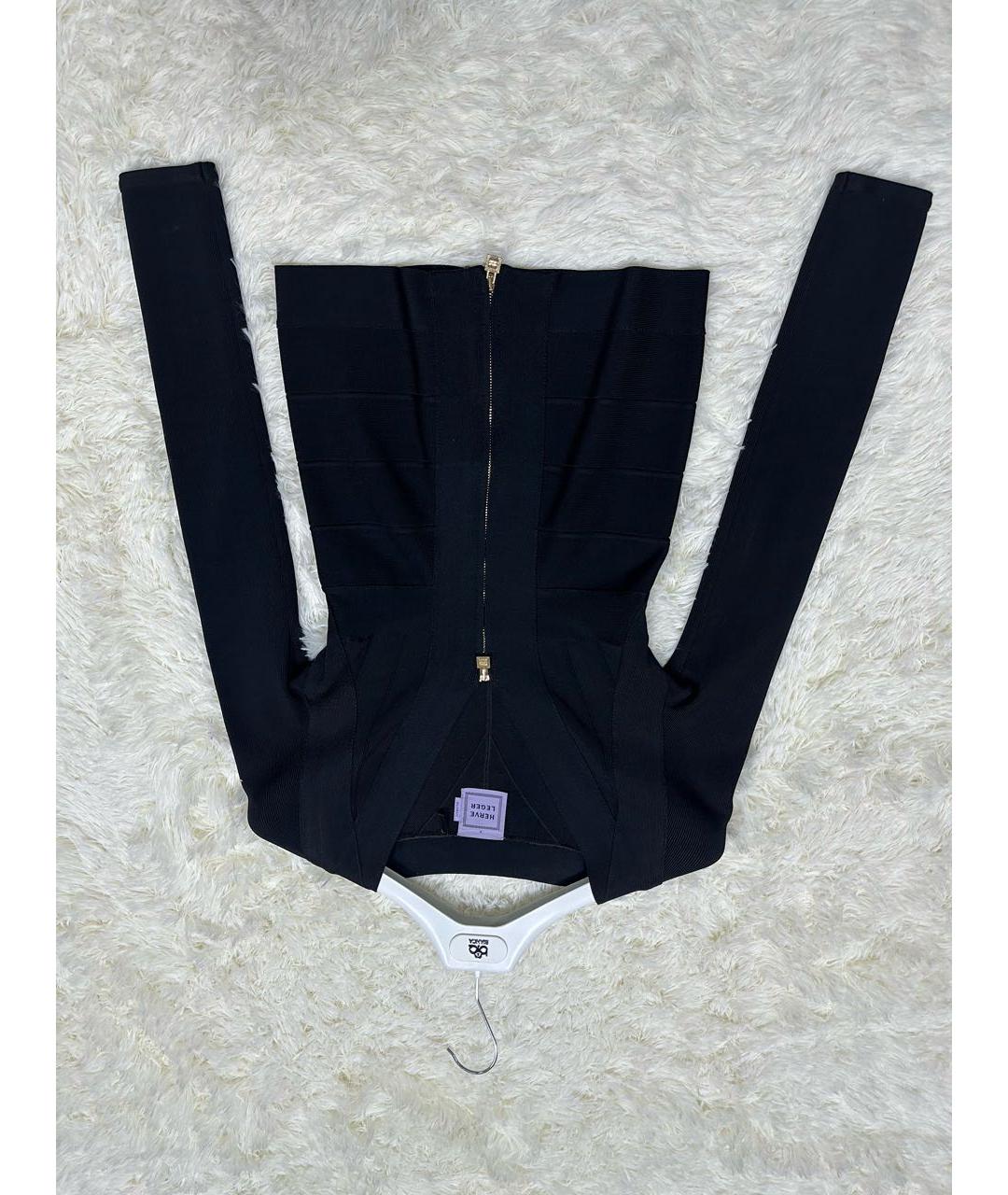 HERVE LEGER Черный вискозный кардиган, фото 6