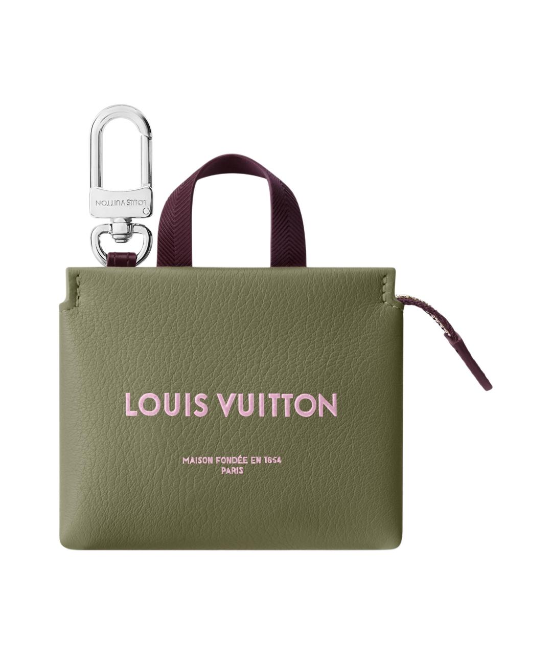 LOUIS VUITTON Зеленый кожаный кошелек, фото 1