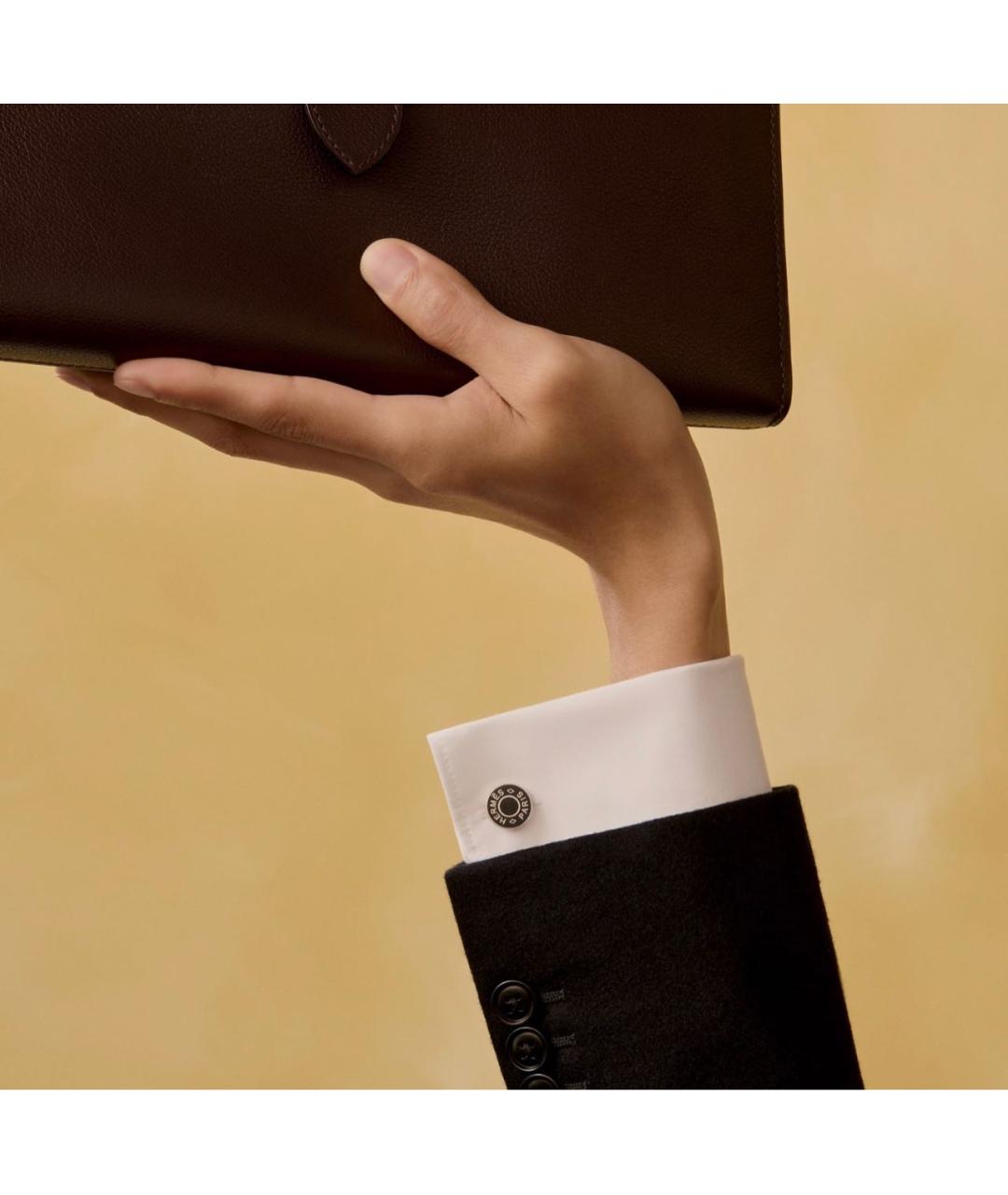 HERMES Серебряные металлические запонки, фото 2