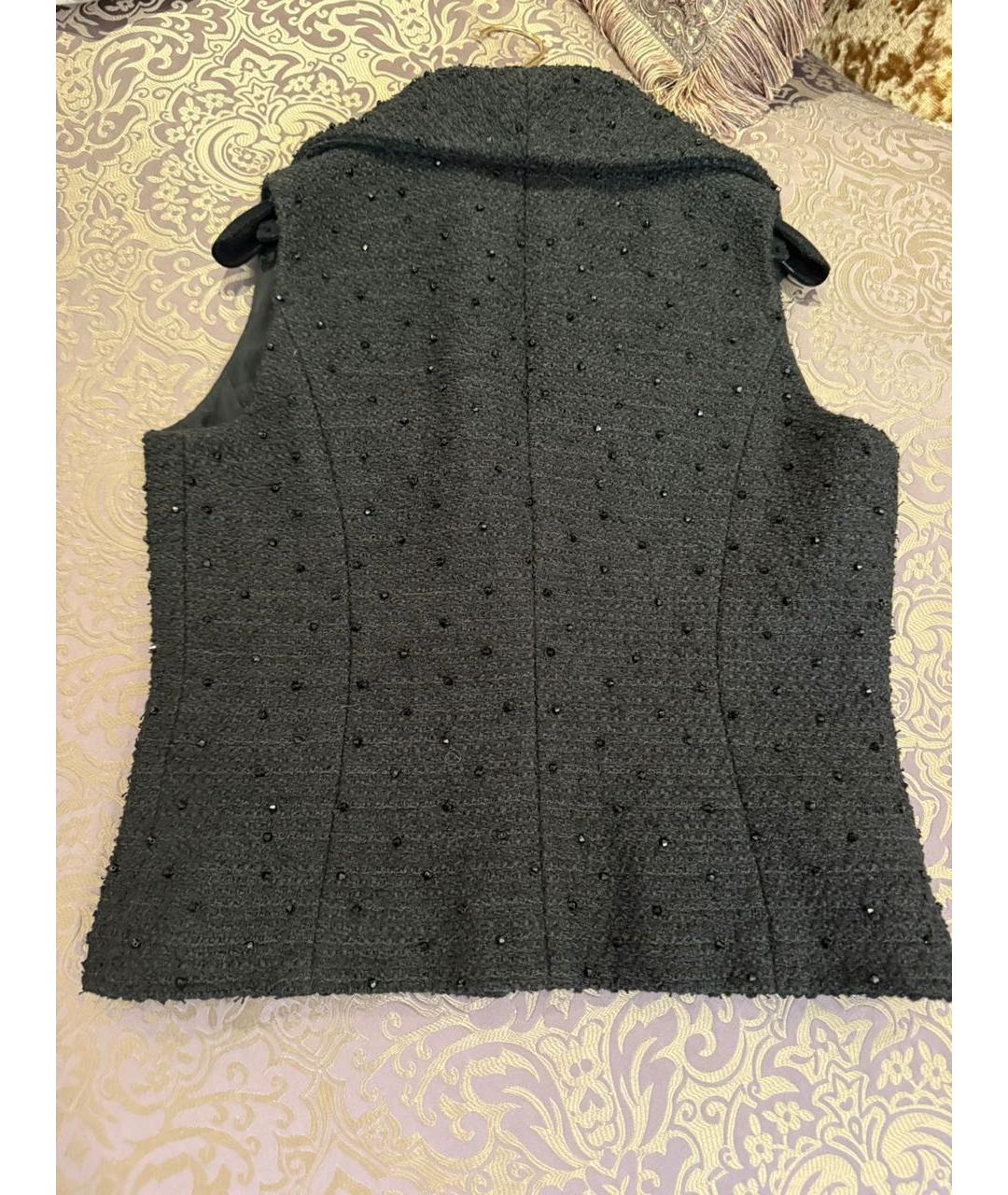 CHANEL Черный твидовый жилет, фото 2