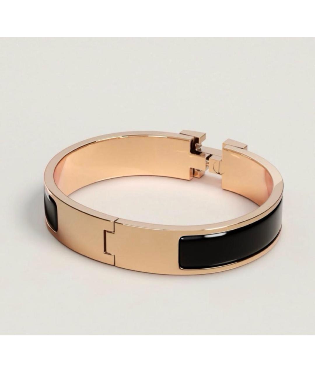 HERMES Черный металлический браслет, фото 2
