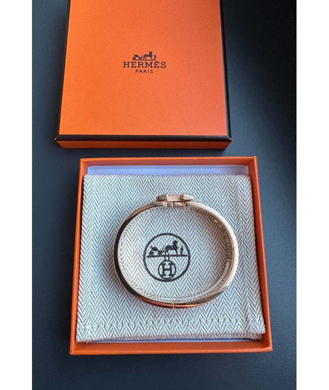 HERMES Черный металлический браслет, фото 5