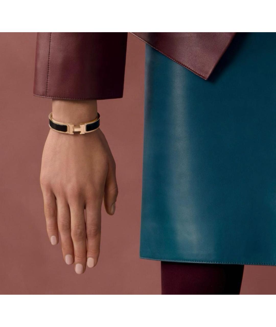 HERMES Черный металлический браслет, фото 3