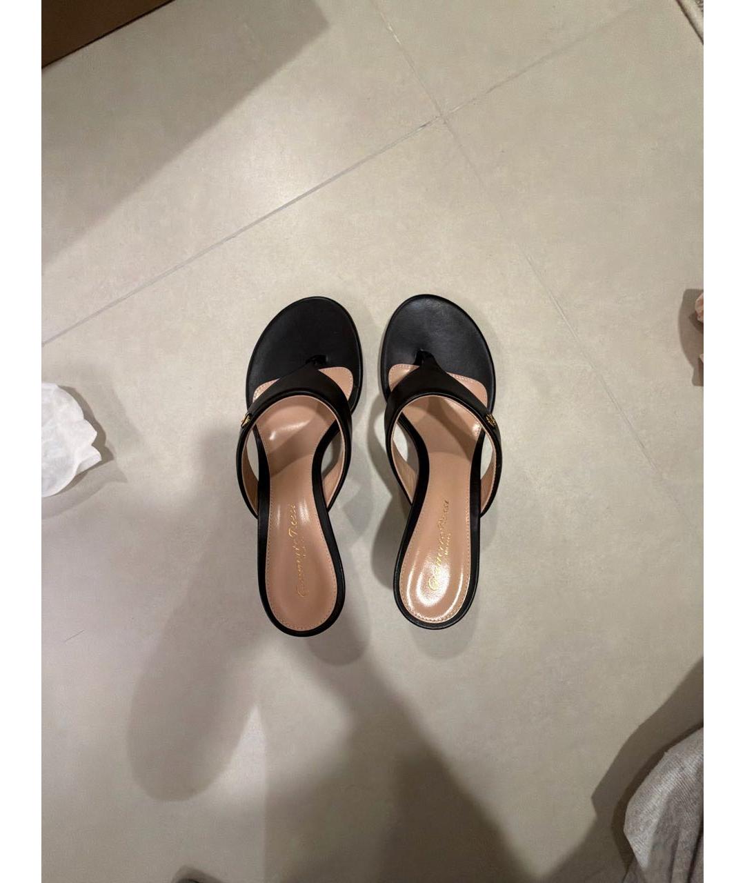 GIANVITO ROSSI Черные кожаные мюли, фото 3