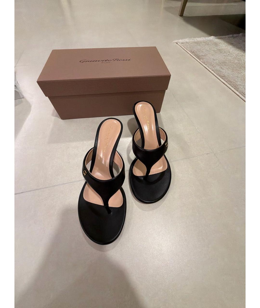 GIANVITO ROSSI Черные кожаные мюли, фото 5