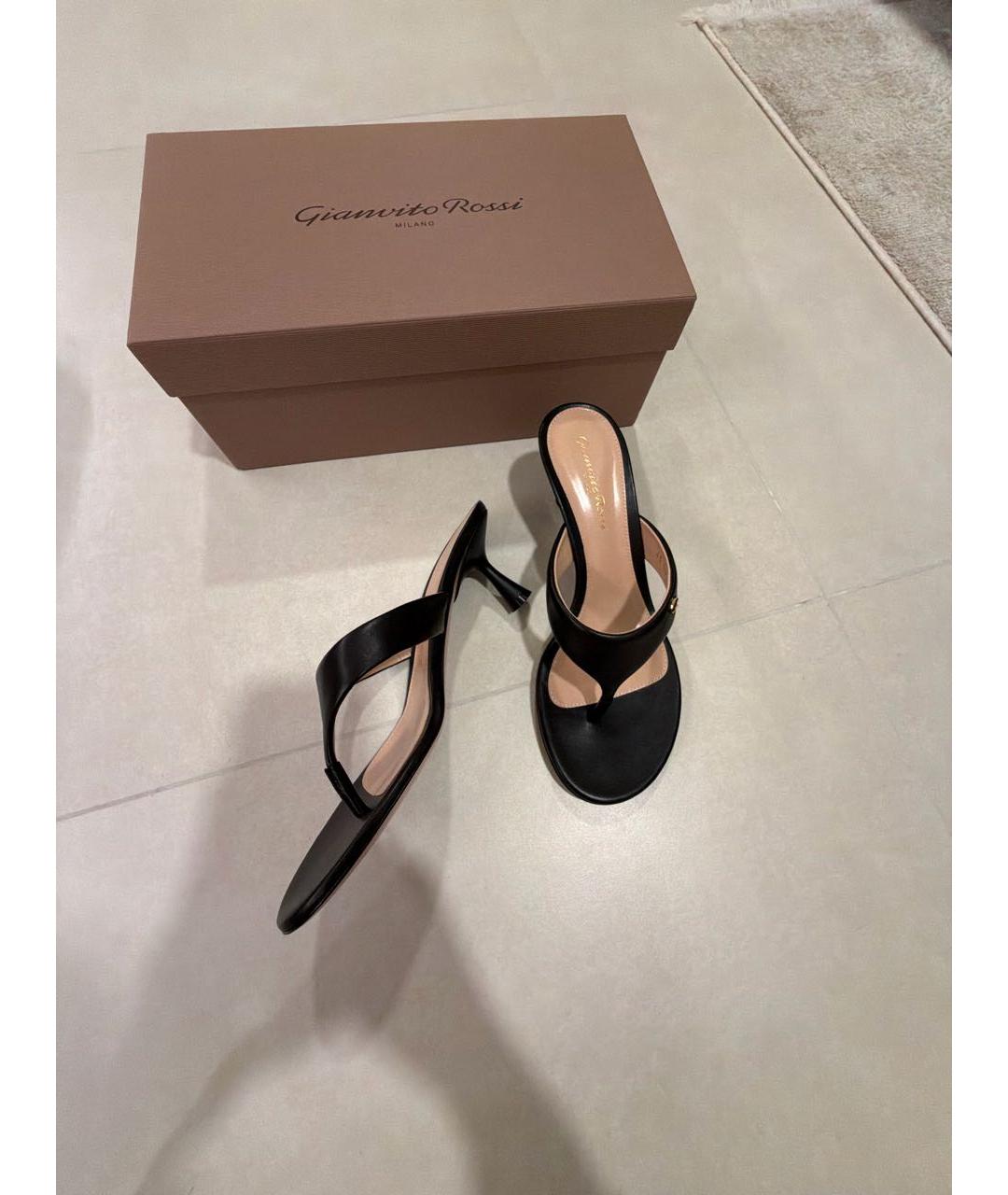 GIANVITO ROSSI Черные кожаные мюли, фото 6