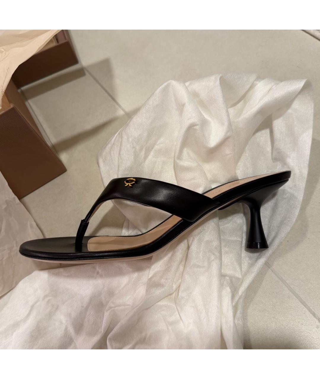 GIANVITO ROSSI Черные кожаные мюли, фото 7