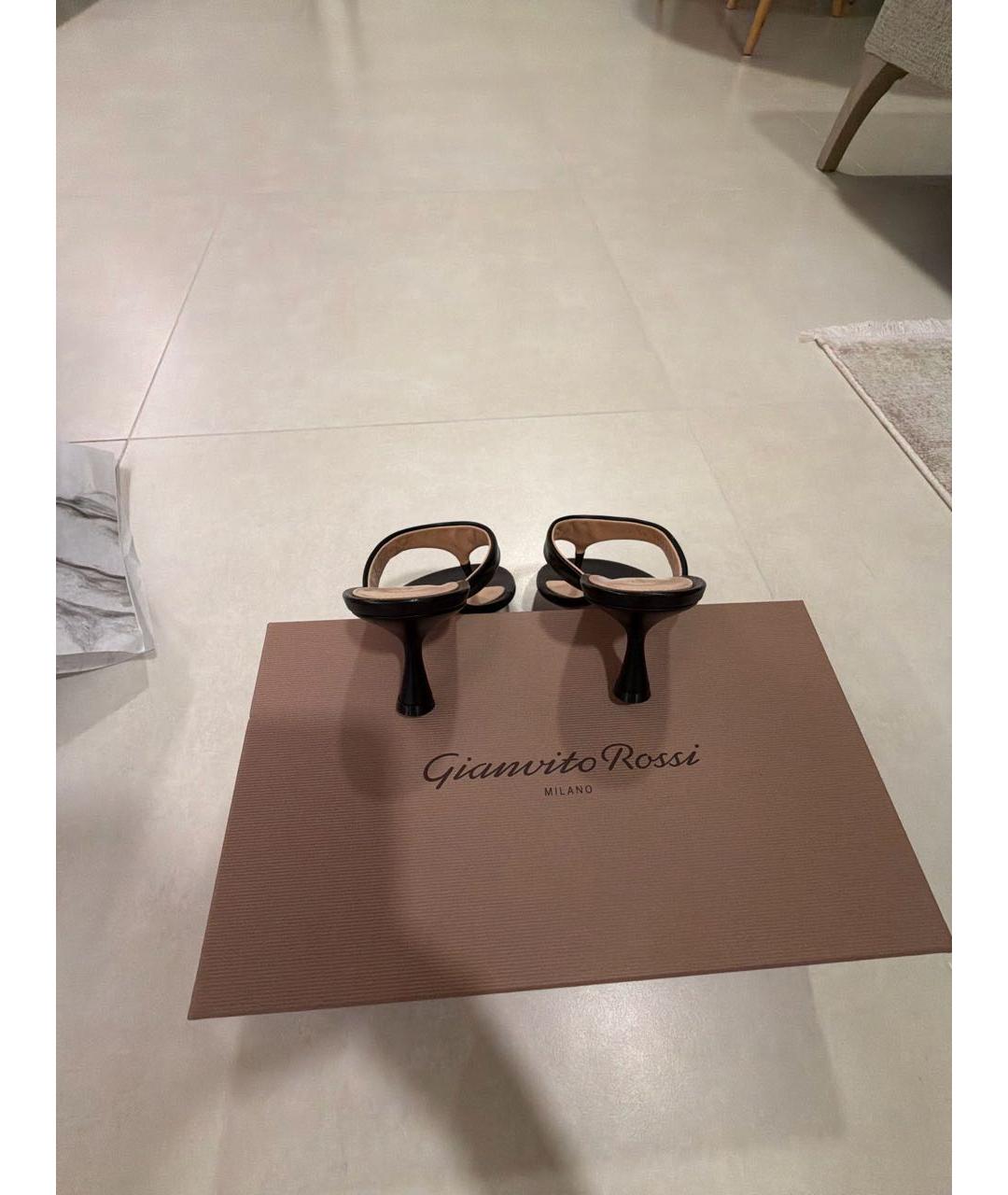 GIANVITO ROSSI Черные кожаные мюли, фото 4