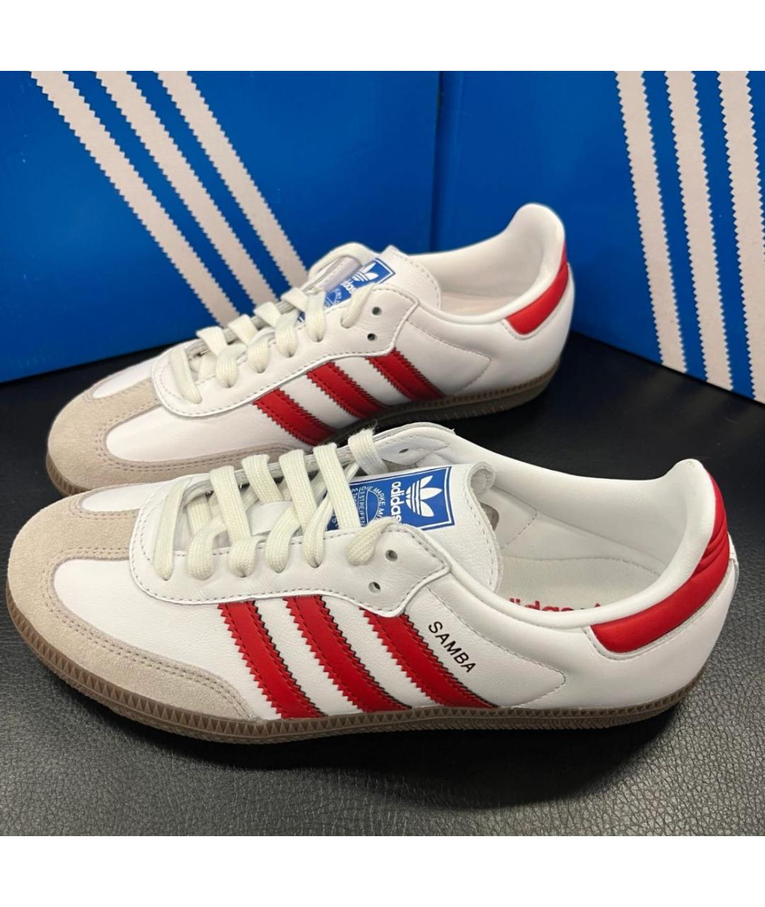 ADIDAS Белые кожаные кеды, фото 3