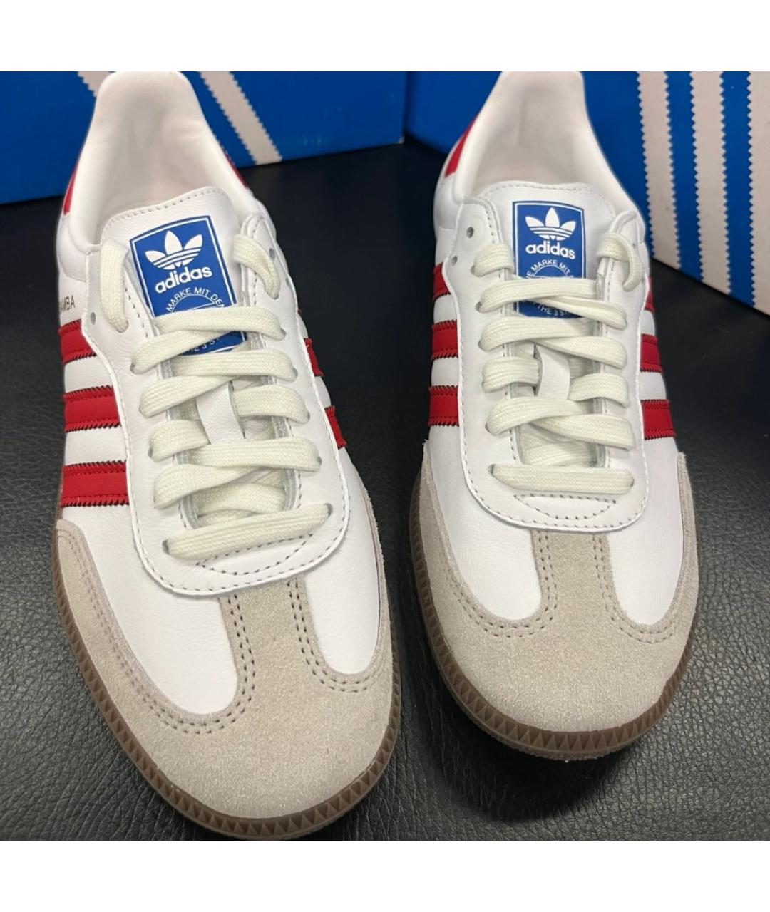 ADIDAS Белые кожаные кеды, фото 2