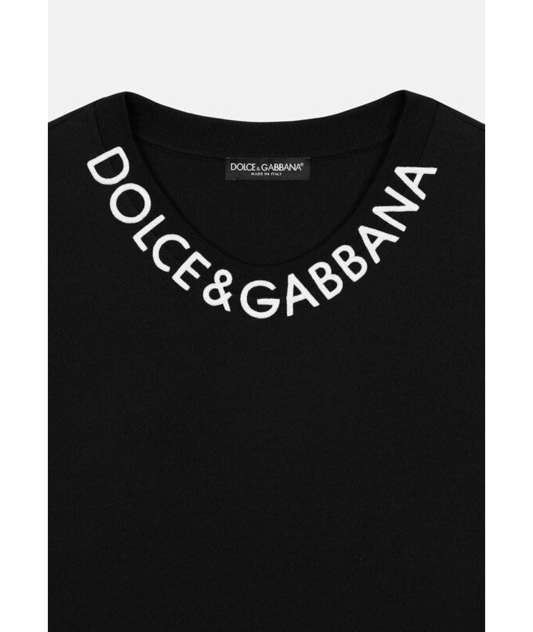 DOLCE&GABBANA Черная хлопковая футболка, фото 2