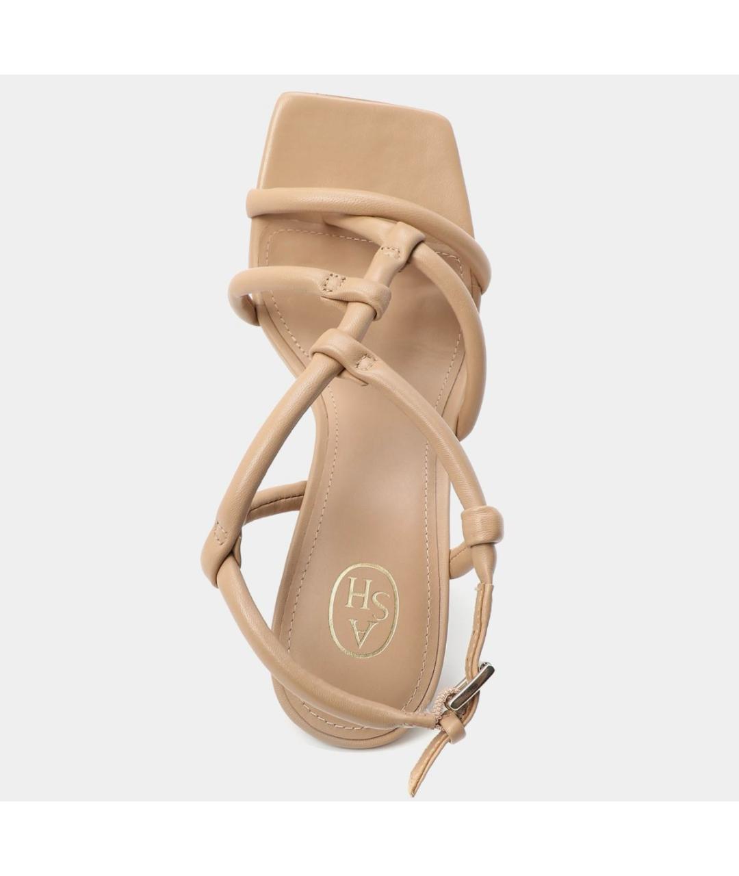 ASH Бежевые кожаные босоножки, фото 4