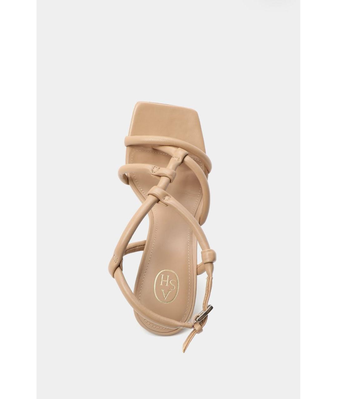 ASH Бежевые кожаные босоножки, фото 3