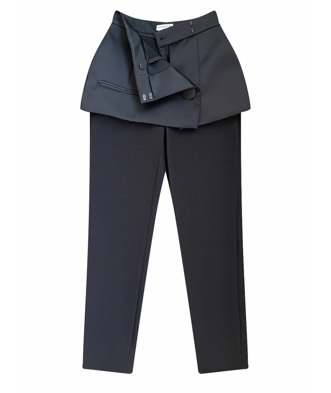 BALENCIAGA Черные полиамидовые брюки узкие, фото 1