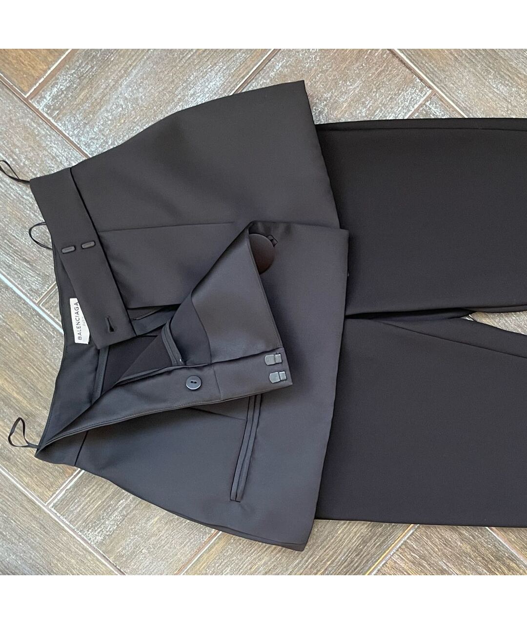 BALENCIAGA Черные полиамидовые брюки узкие, фото 4