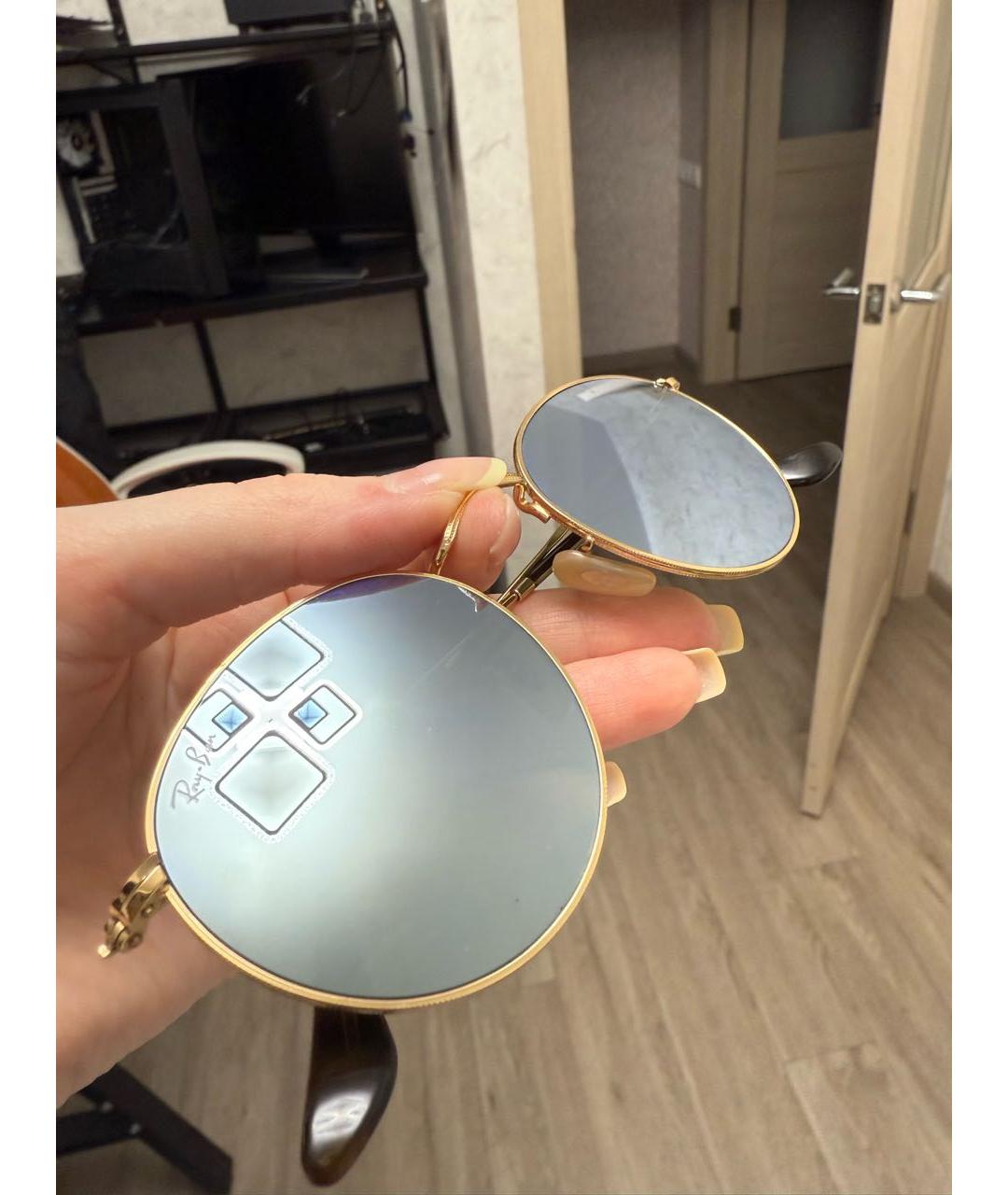 RAY BAN Голубые металлические солнцезащитные очки, фото 2