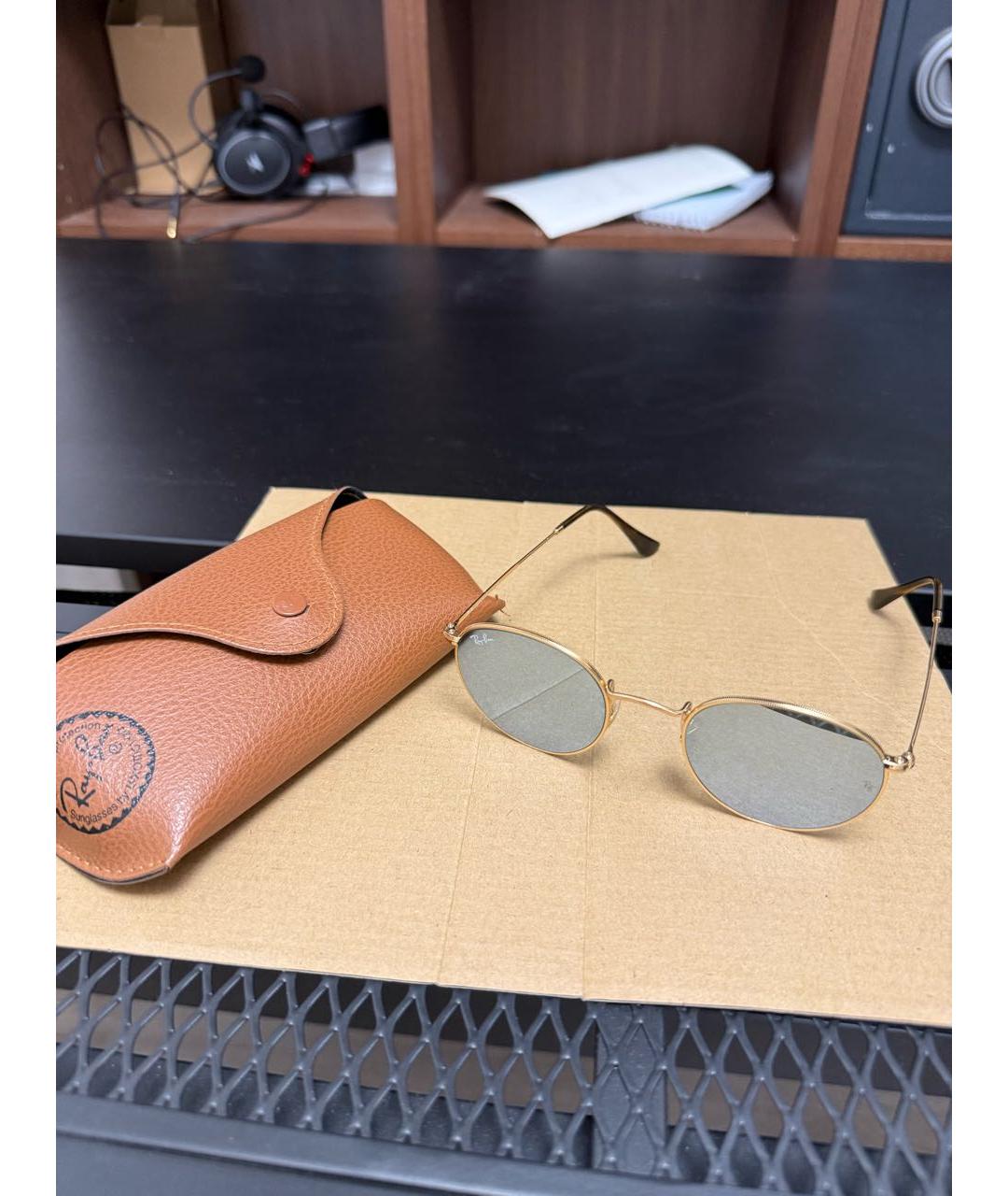 RAY BAN Голубые металлические солнцезащитные очки, фото 7