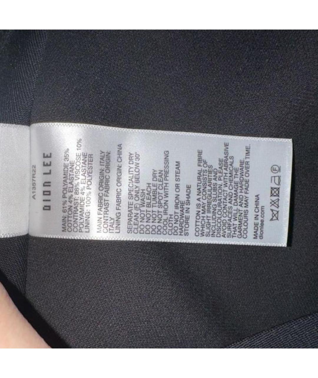 DION LEE Черная полиамидовая юбка мини, фото 6