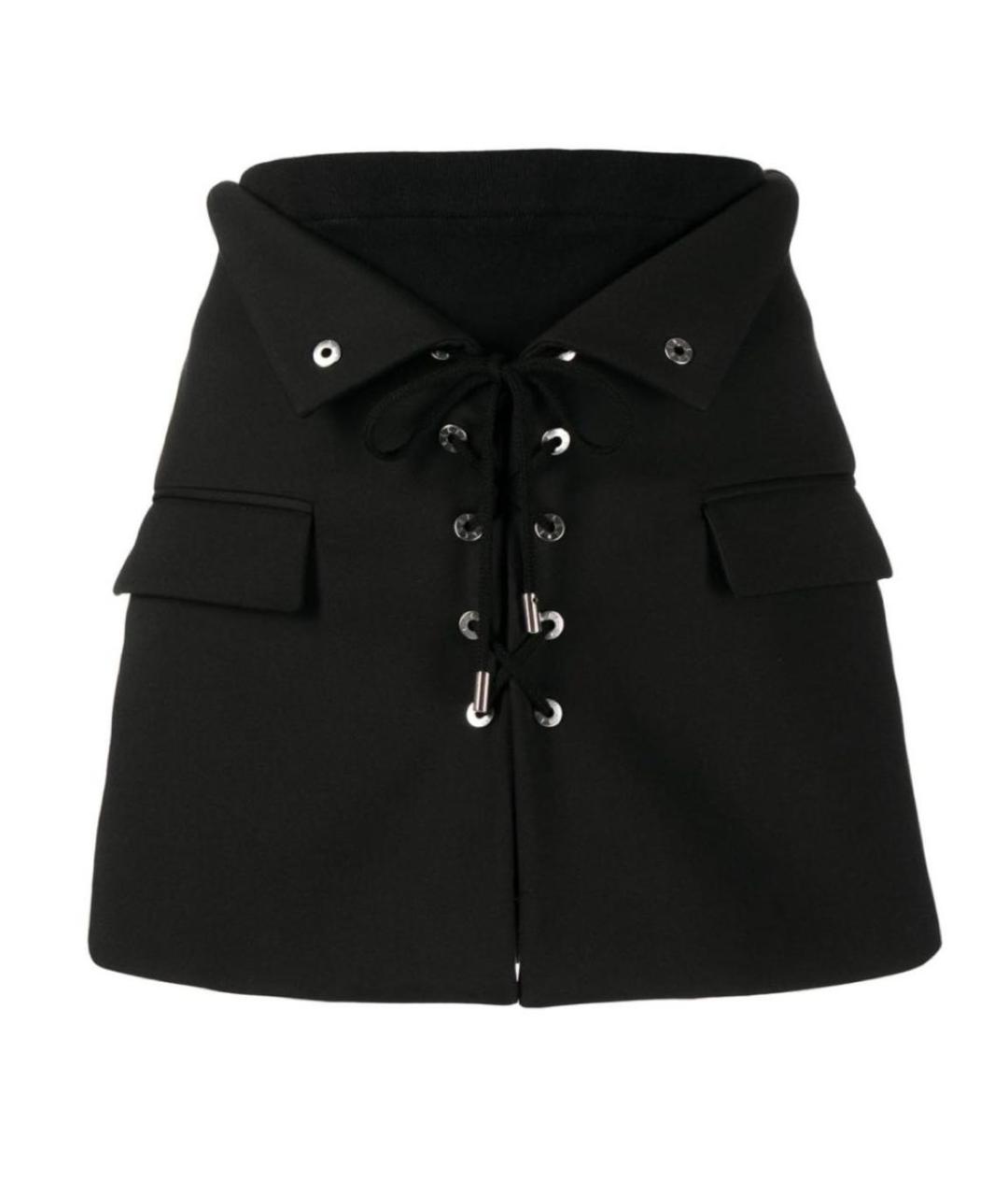 DION LEE Черная полиамидовая юбка мини, фото 1