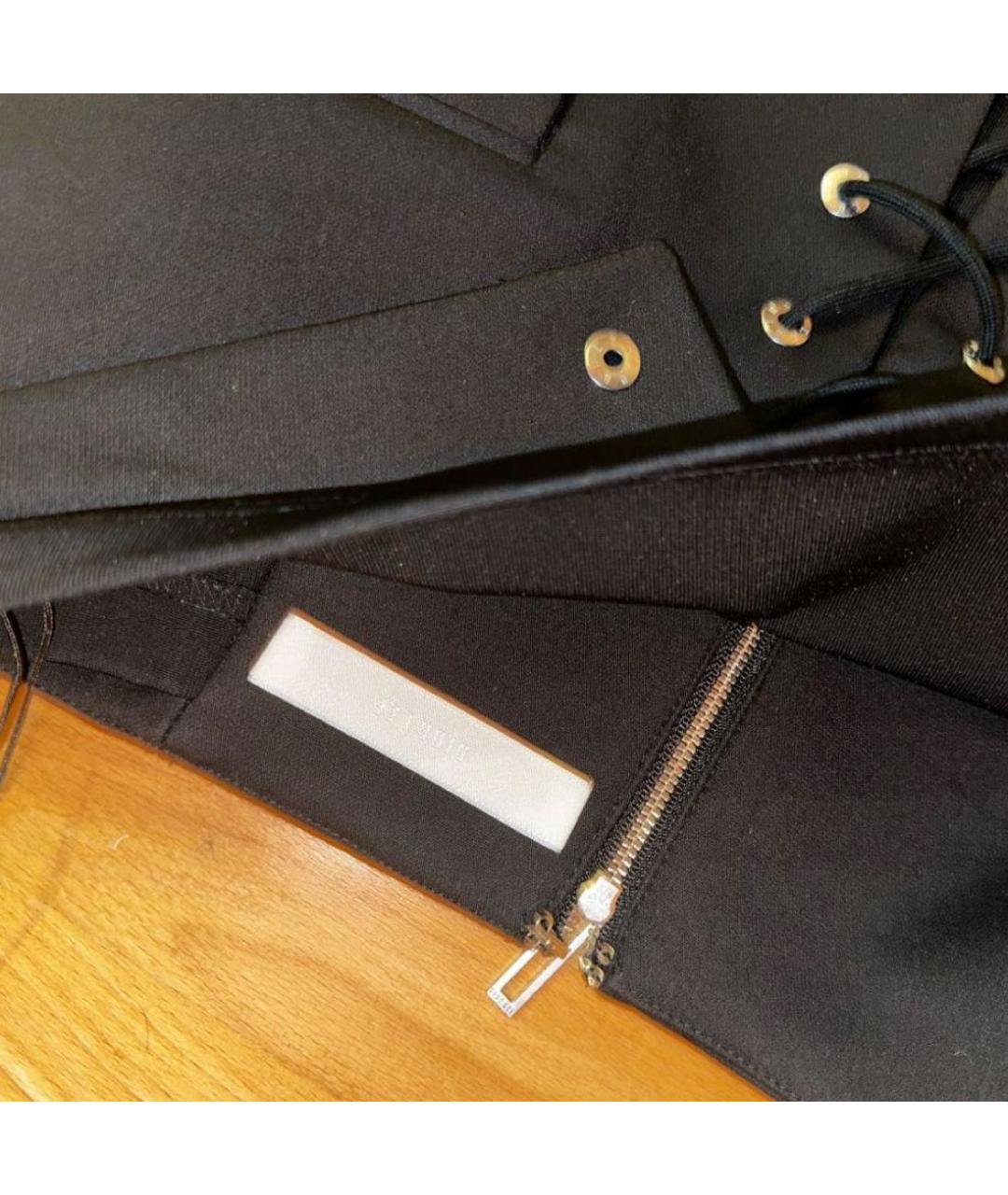 DION LEE Черная полиамидовая юбка мини, фото 4