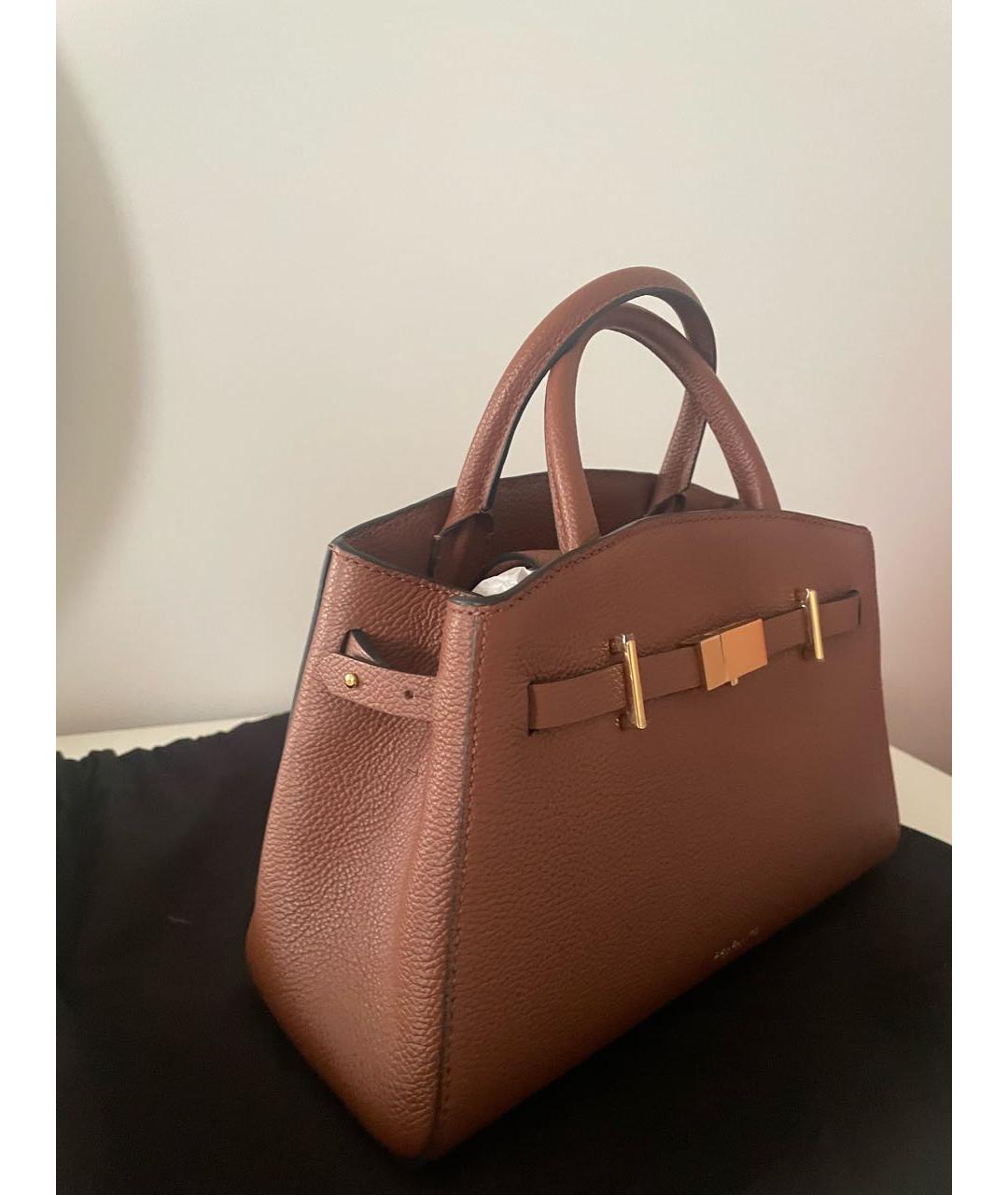 DEMELLIER Коричневая кожаная сумка с короткими ручками, фото 4