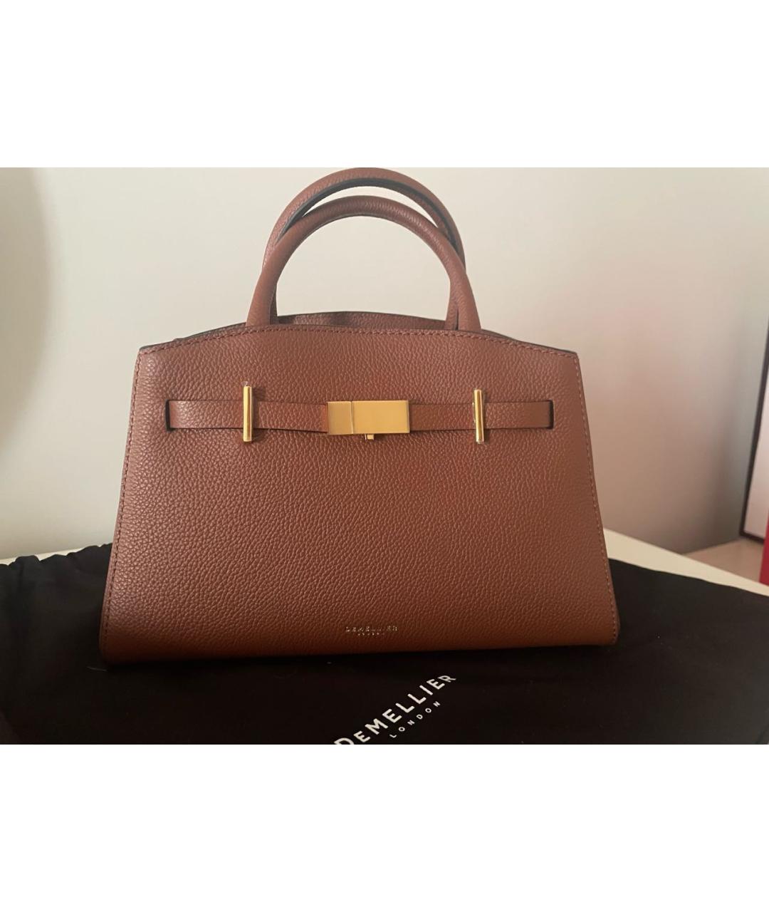 DEMELLIER Коричневая кожаная сумка с короткими ручками, фото 3