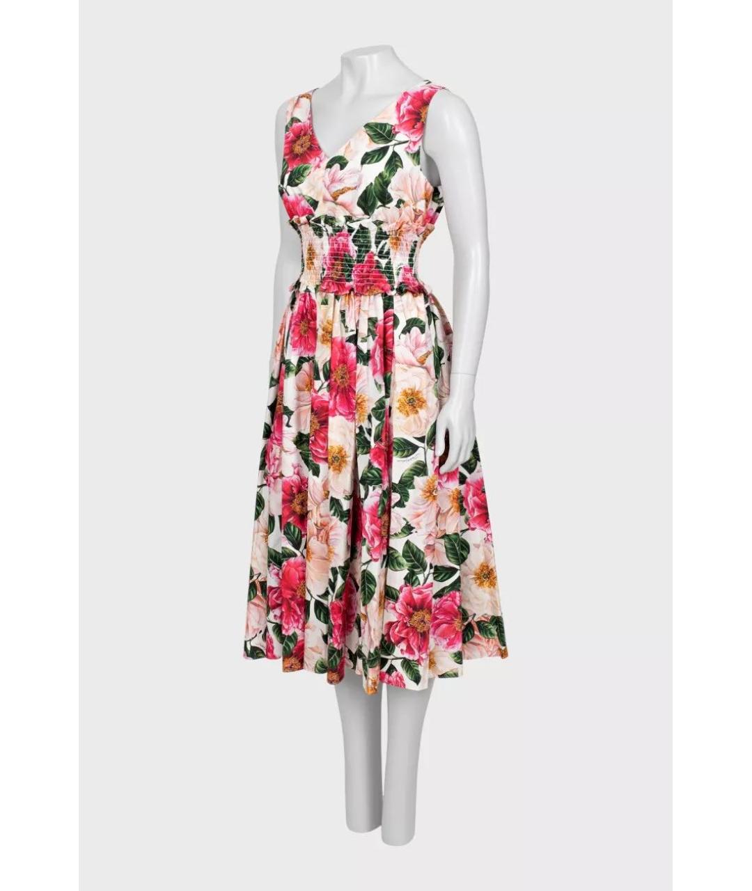 DOLCE&GABBANA Мульти хлопковое повседневное платье, фото 4