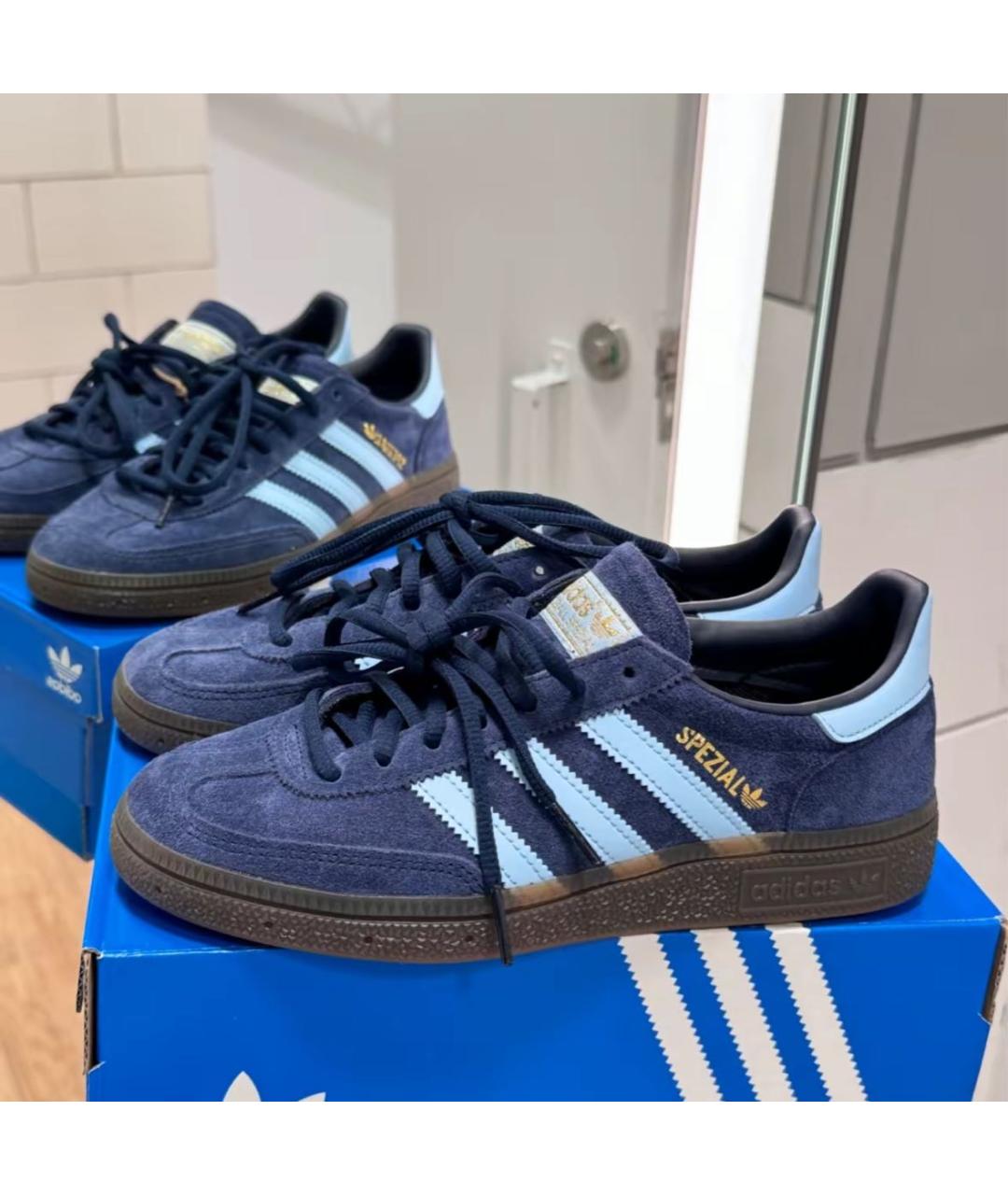 ADIDAS Темно-синие замшевые низкие кроссовки / кеды, фото 2