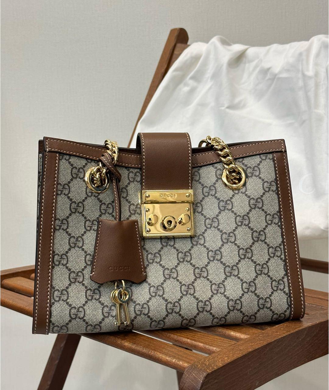 GUCCI Бежевая сумка тоут, фото 5