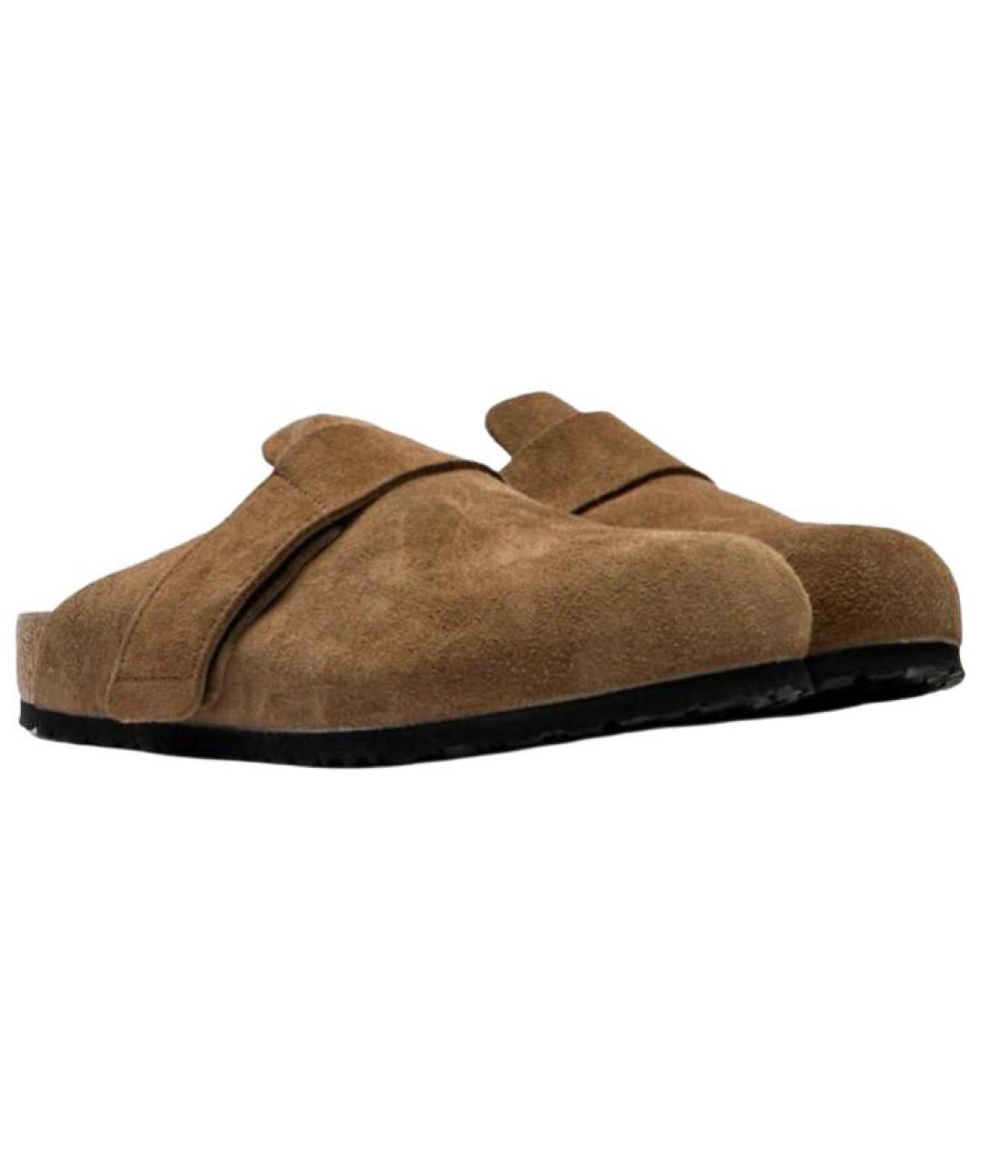 BIRKENSTOCK Коричневые замшевые мюли, фото 3
