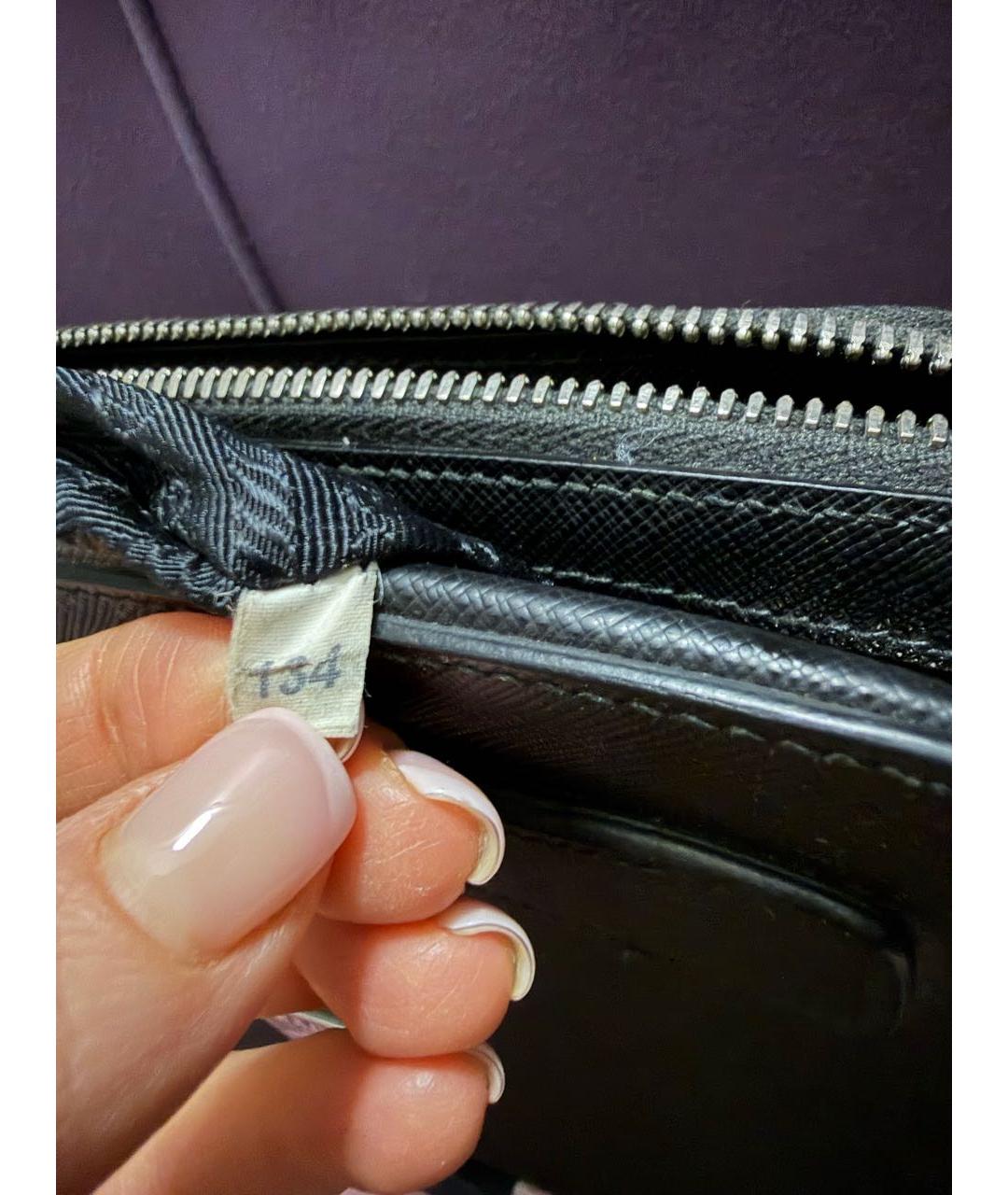 PRADA Черная кожаная барсетка, фото 8