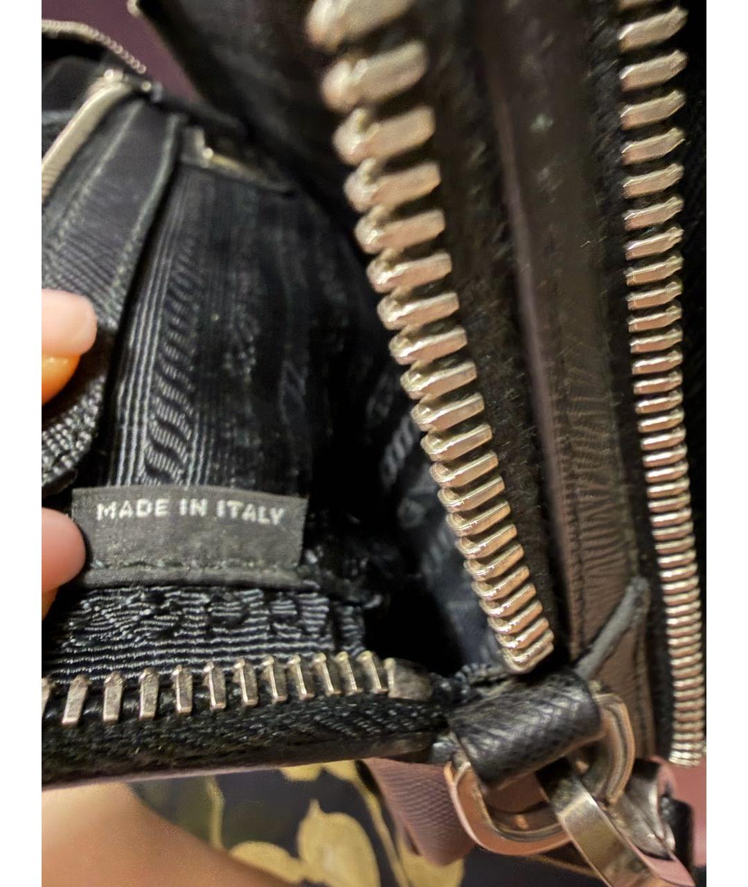 PRADA Черная кожаная барсетка, фото 6