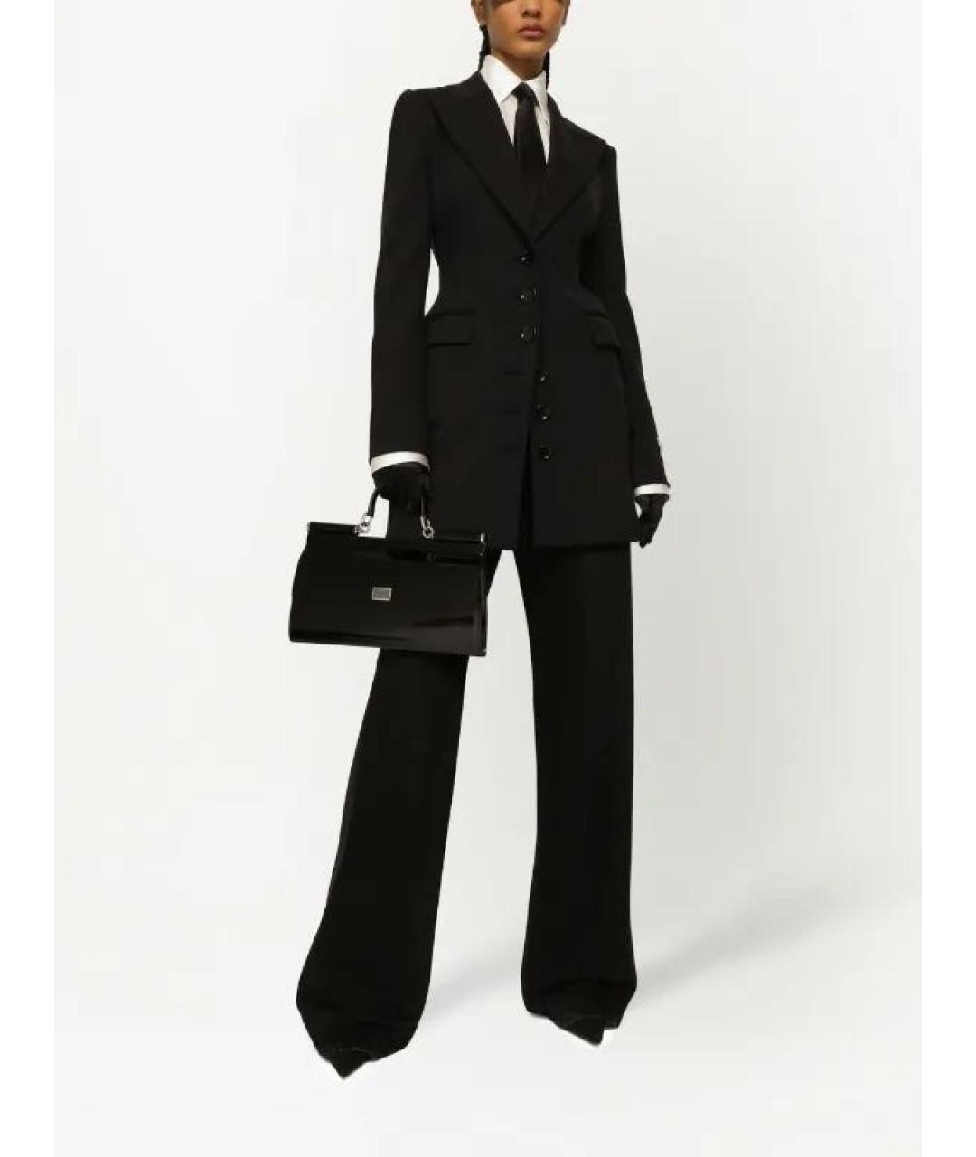 DOLCE&GABBANA Черная сумка с короткими ручками из лакированной кожи, фото 8