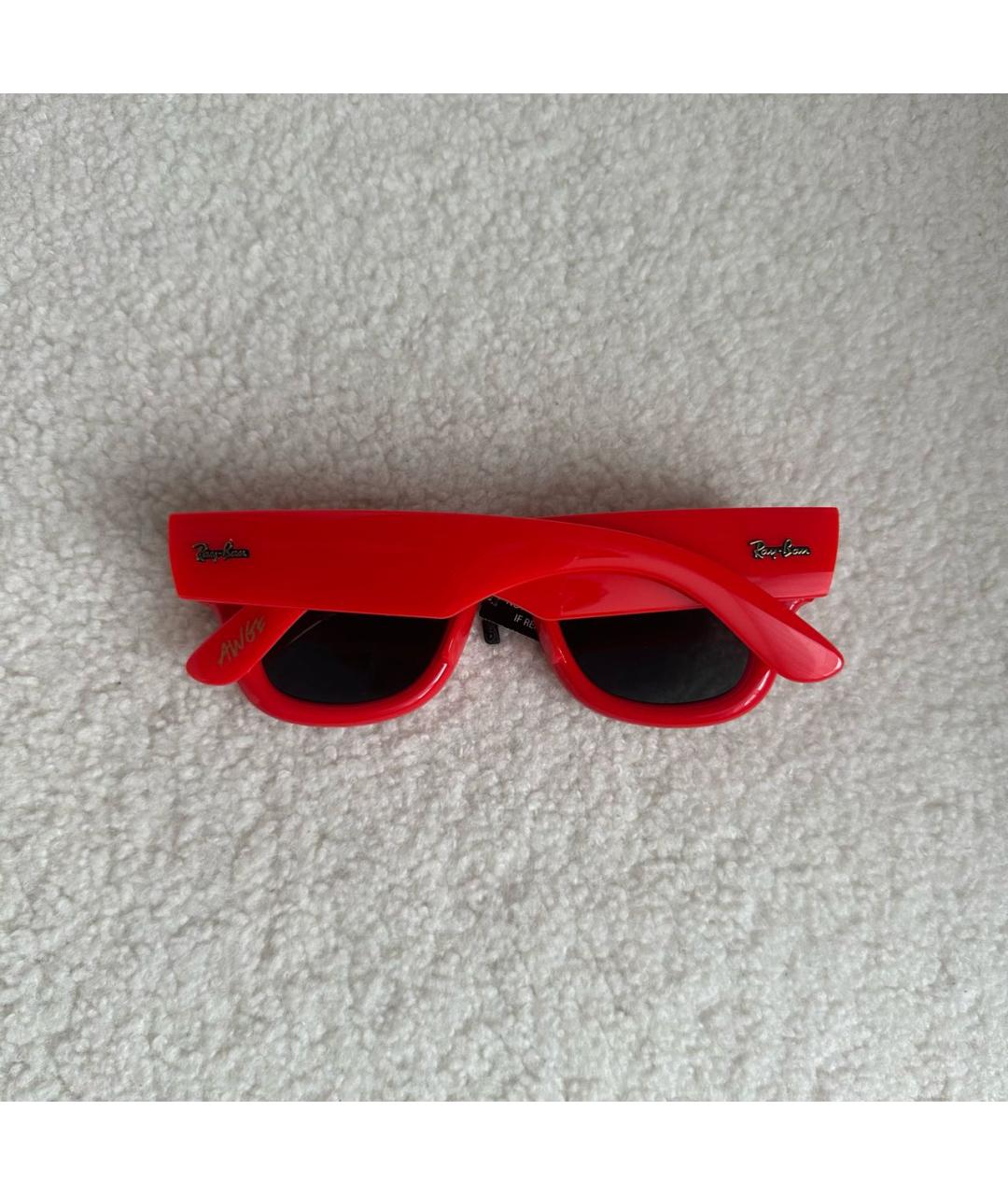 RAY BAN Красные пластиковые солнцезащитные очки, фото 7