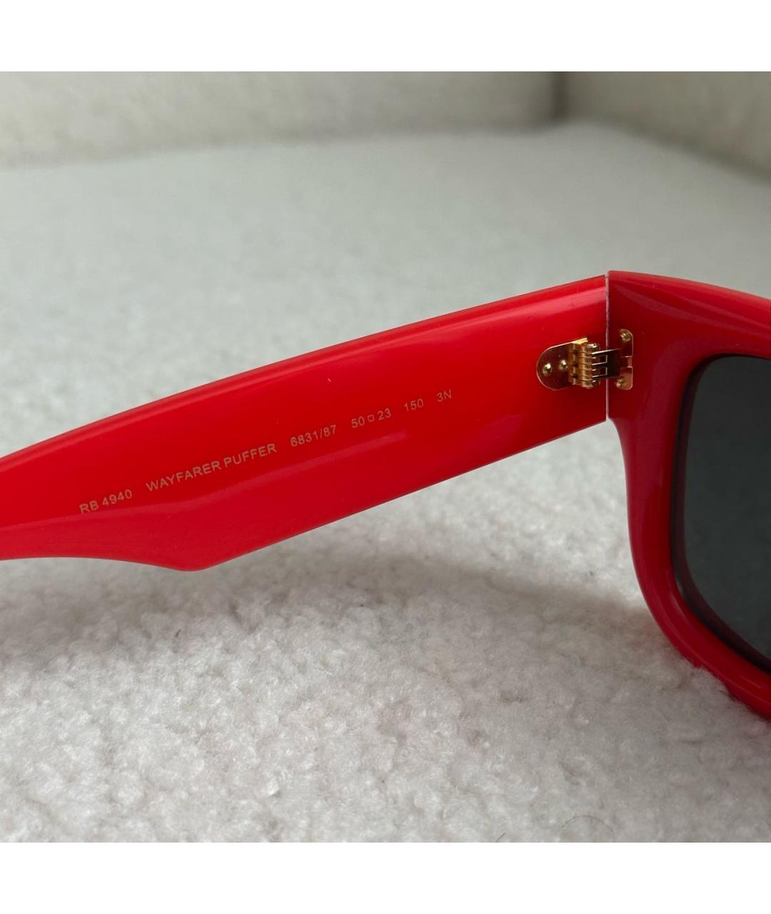 RAY BAN Красные пластиковые солнцезащитные очки, фото 8