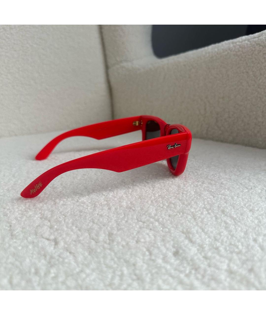 RAY BAN Красные пластиковые солнцезащитные очки, фото 2