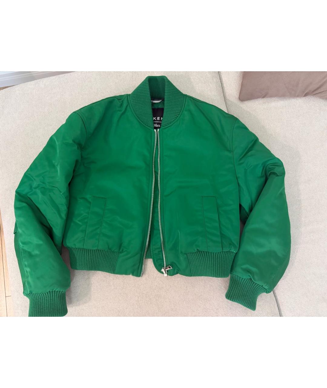 WEEKEND MAX MARA Зеленая атласная куртка, фото 5