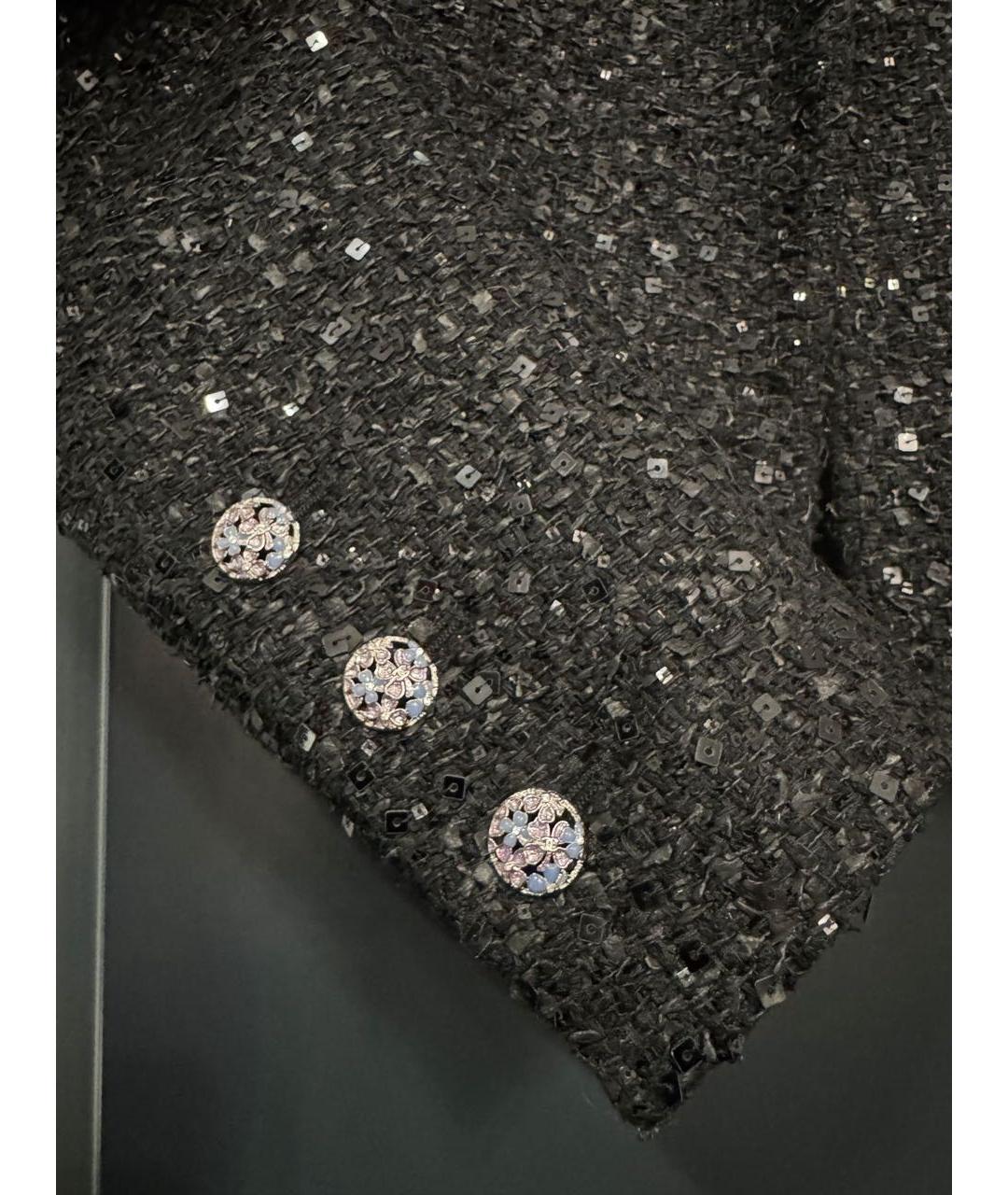 CHANEL Черный твидовый жакет/пиджак, фото 3