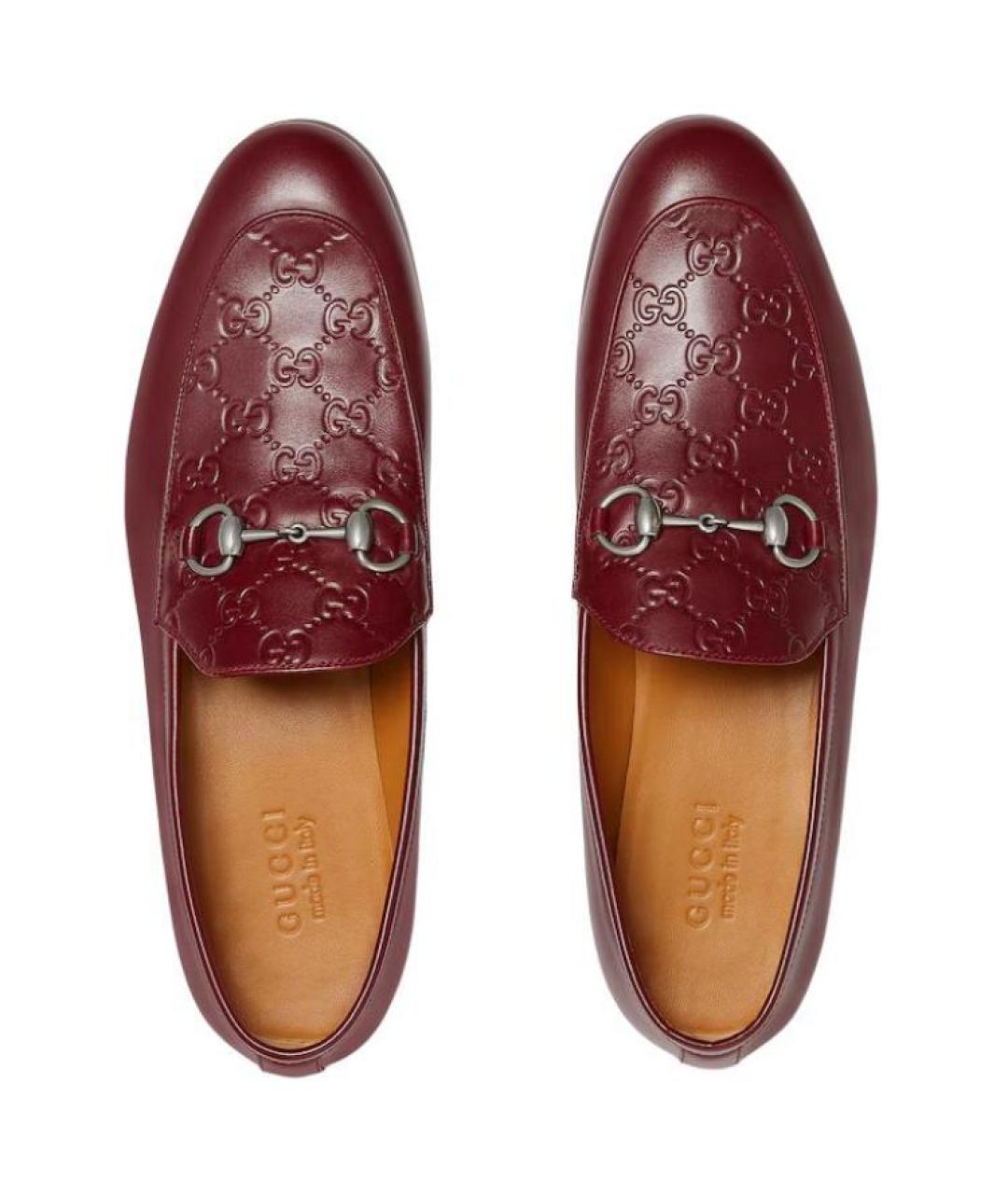 GUCCI Красные кожаные лоферы, фото 4