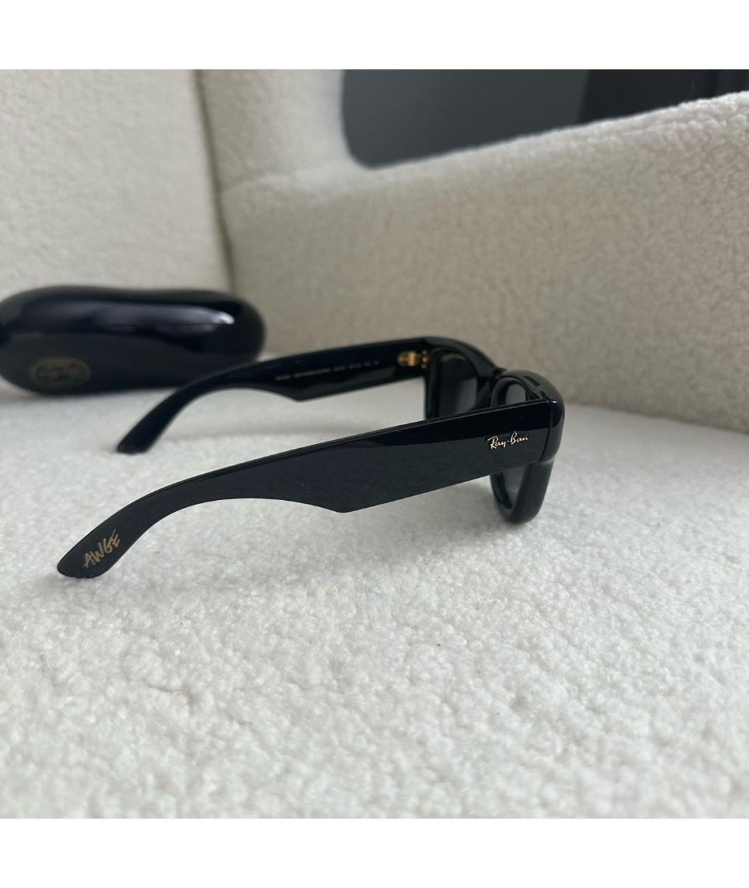 RAY BAN Черные пластиковые солнцезащитные очки, фото 7