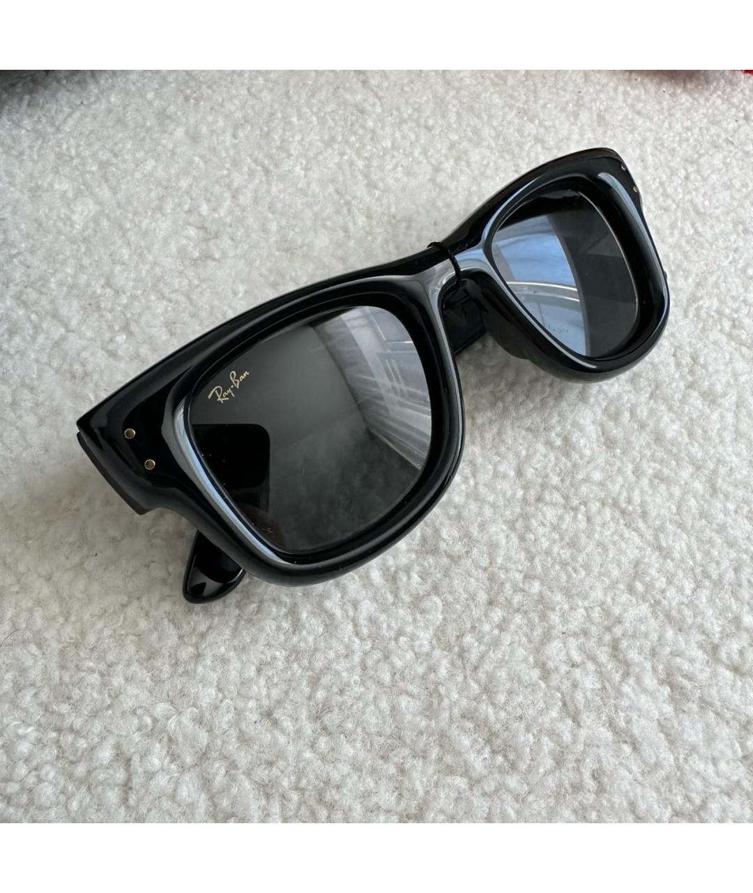 RAY BAN Черные пластиковые солнцезащитные очки, фото 6