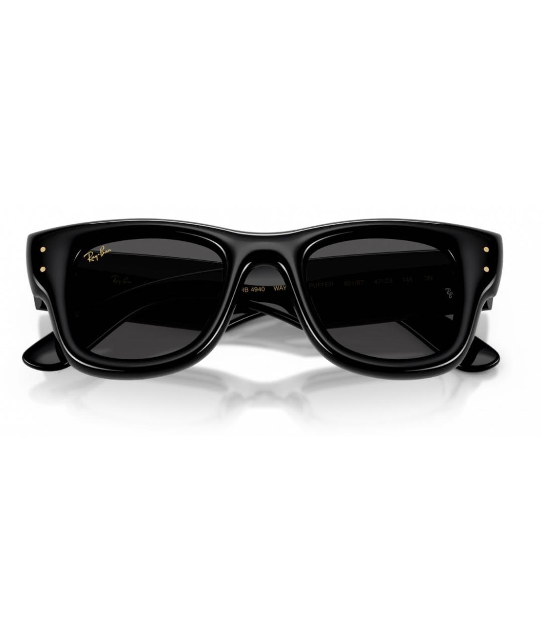 RAY BAN Черные пластиковые солнцезащитные очки, фото 8