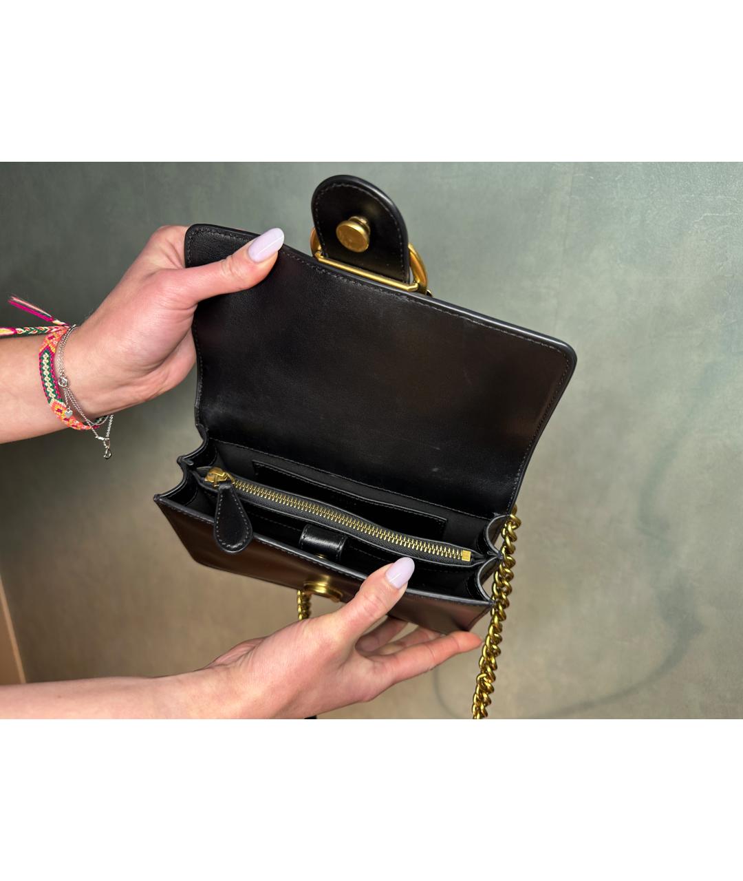 PINKO Черная кожаная сумка через плечо, фото 5