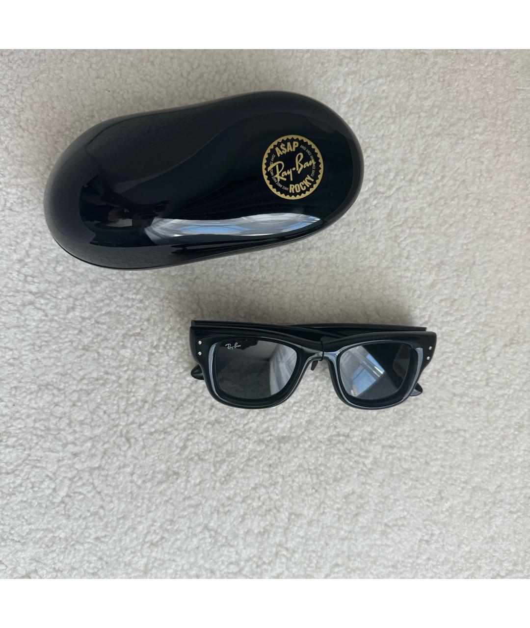 RAY BAN Черные пластиковые солнцезащитные очки, фото 4