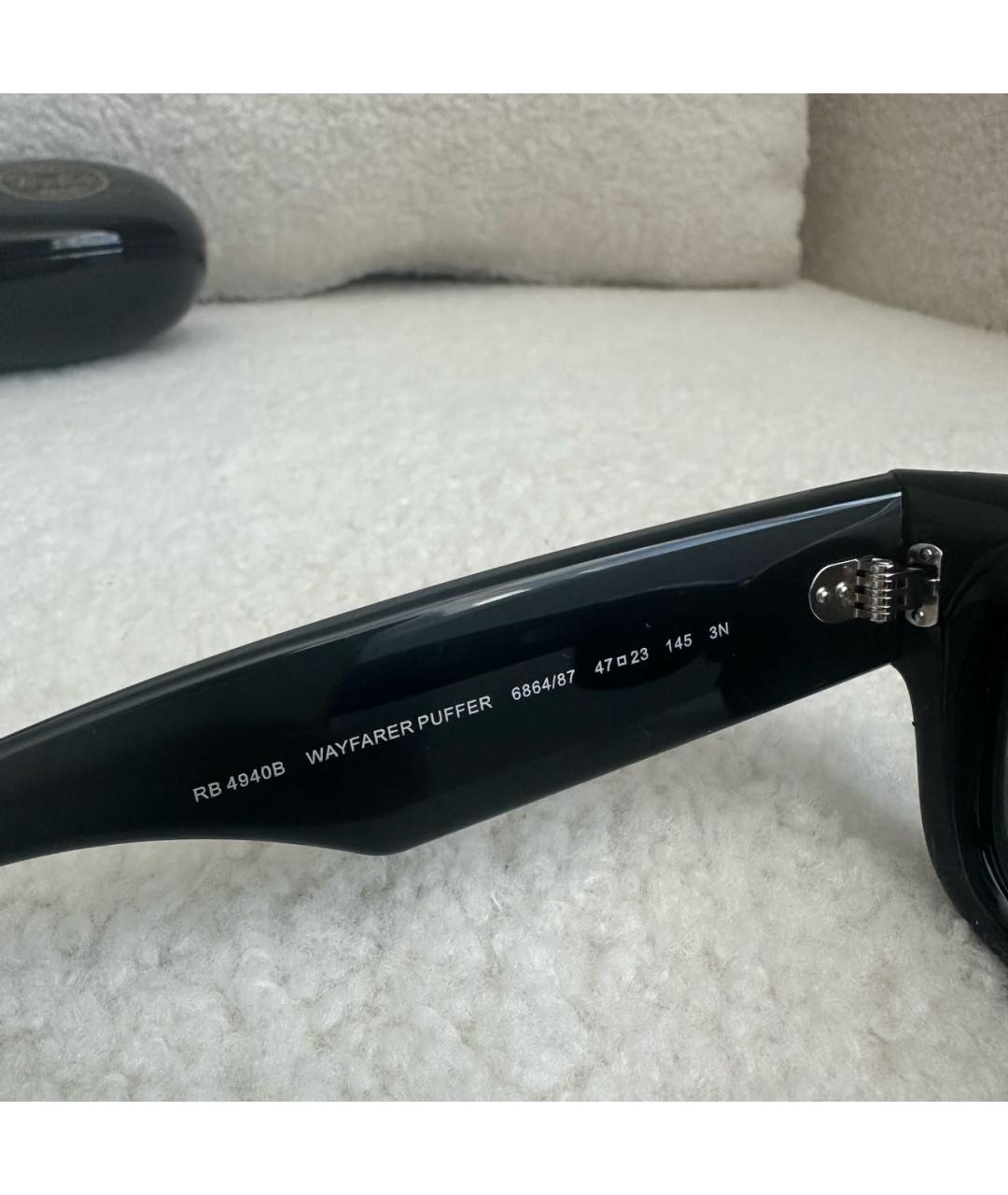 RAY BAN Черные пластиковые солнцезащитные очки, фото 7