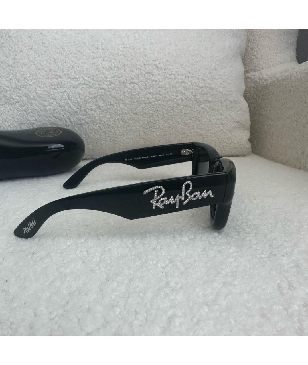 RAY BAN Черные пластиковые солнцезащитные очки, фото 6