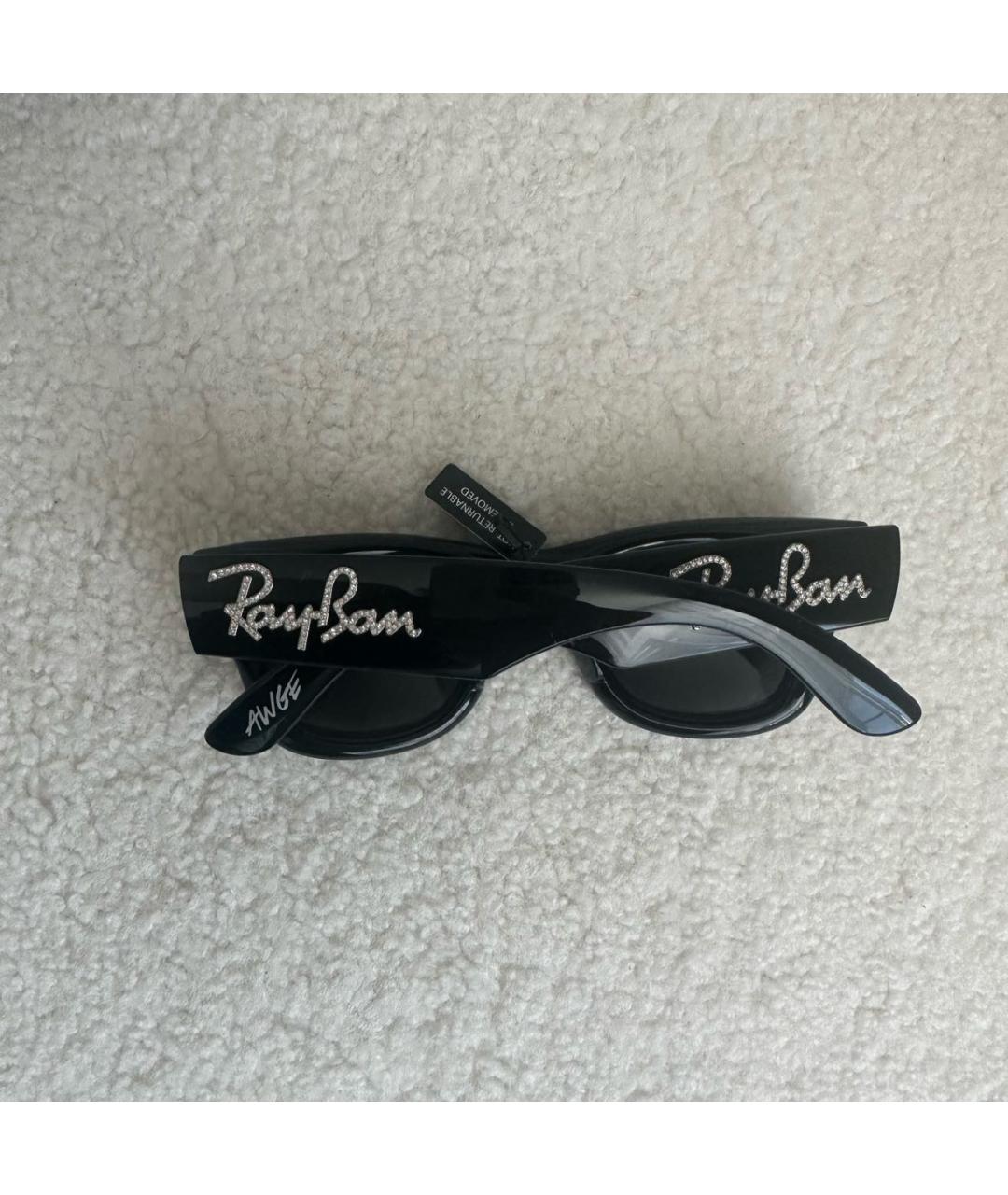 RAY BAN Черные пластиковые солнцезащитные очки, фото 5