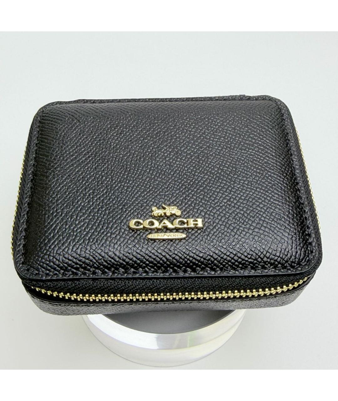COACH Черная кожаная косметичка, фото 6