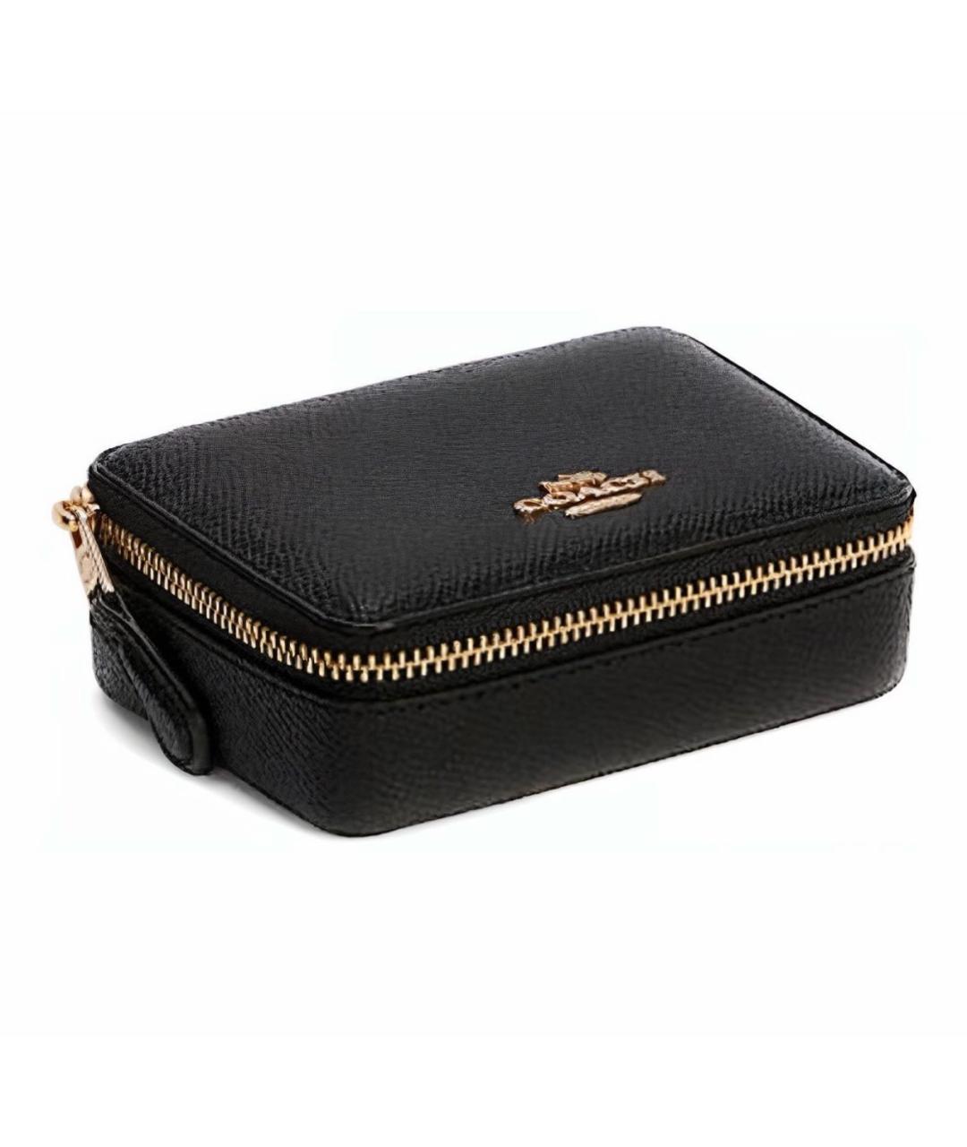 COACH Черная кожаная косметичка, фото 1